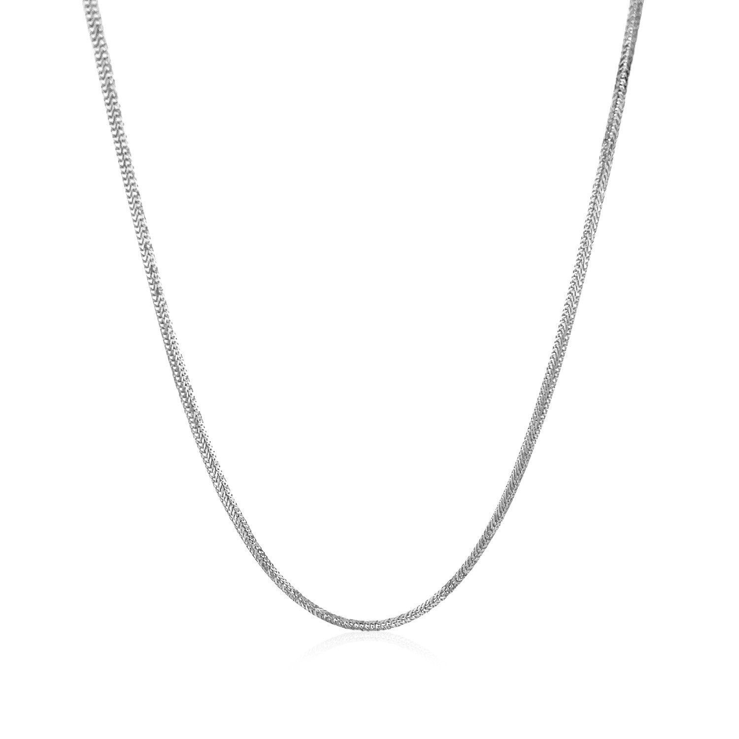 Cadena de cola de zorro de oro blanco de 14k y 1.0mm