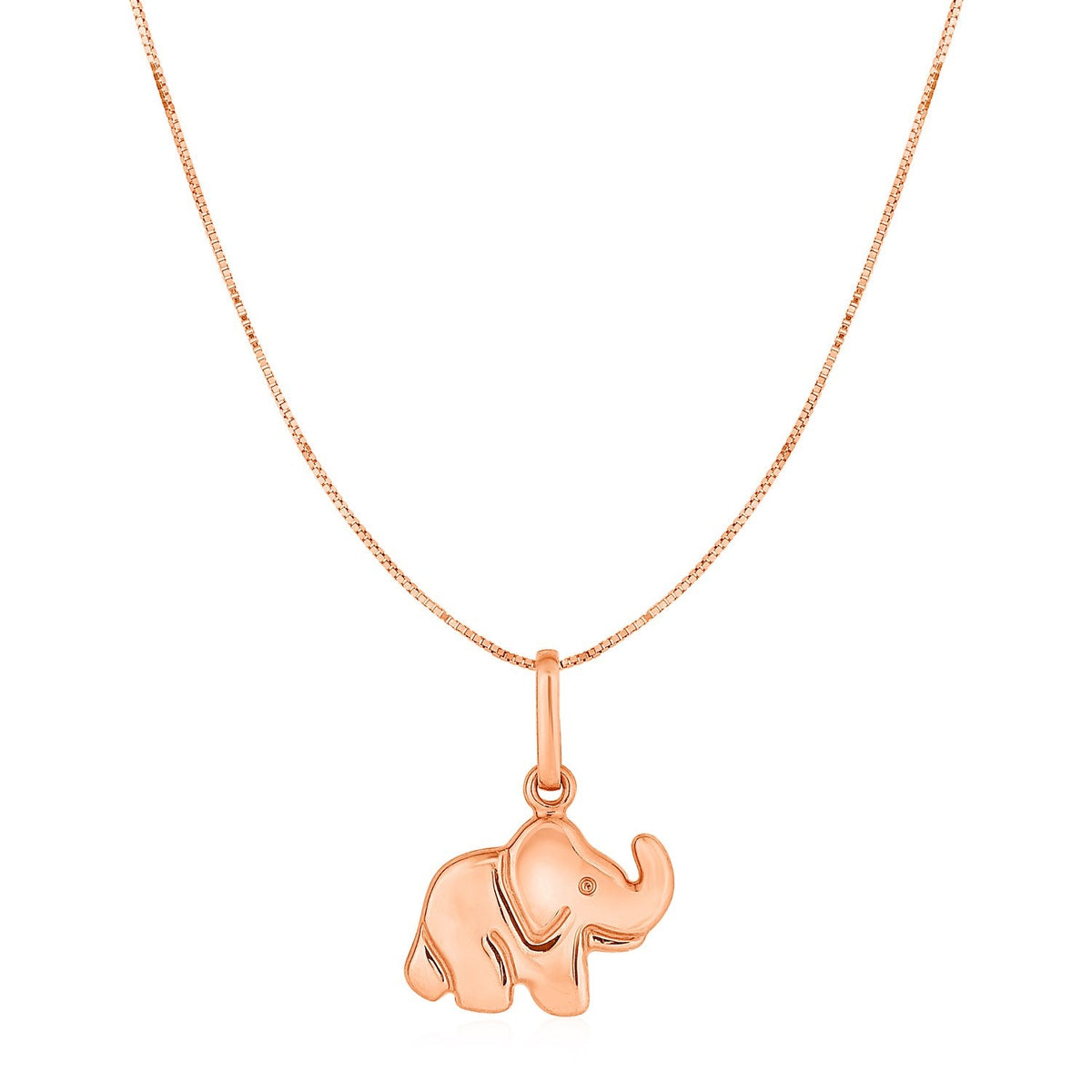 Colgante de elefante en oro rosa de 10k