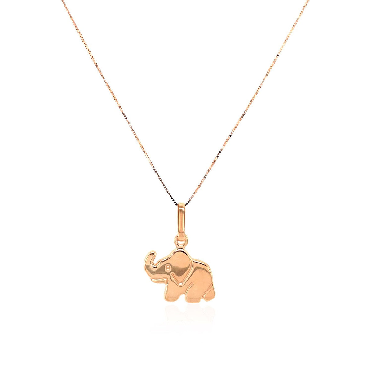 Colgante de elefante en oro rosa de 10k
