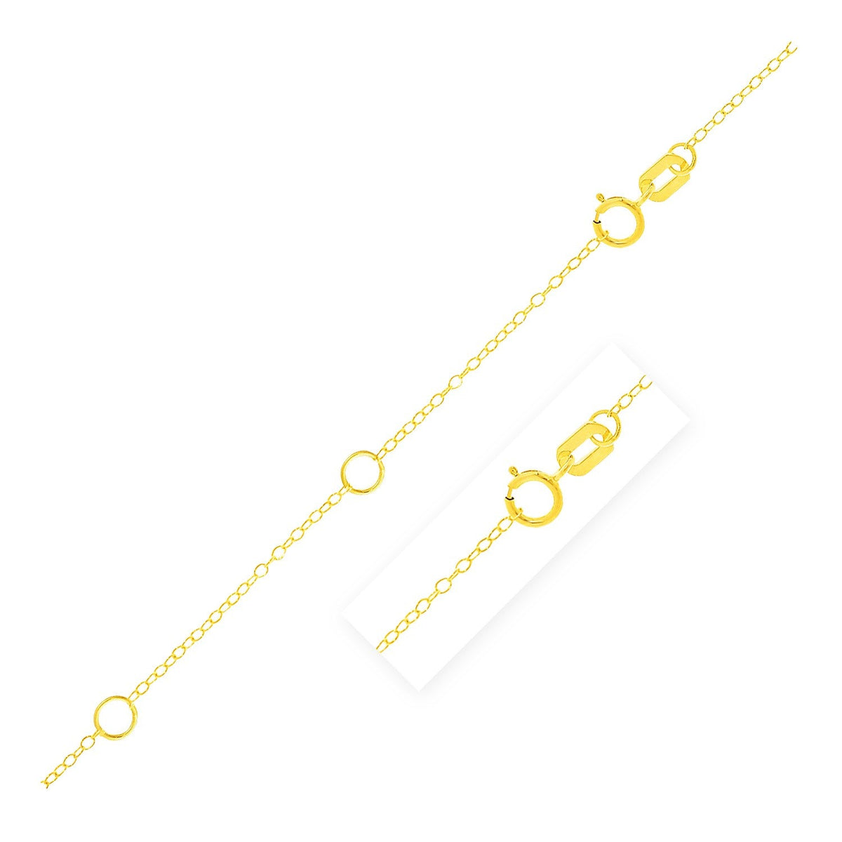 Cadena Piatto Doble Extensible de Oro Amarillo de 14k (1.2mm)