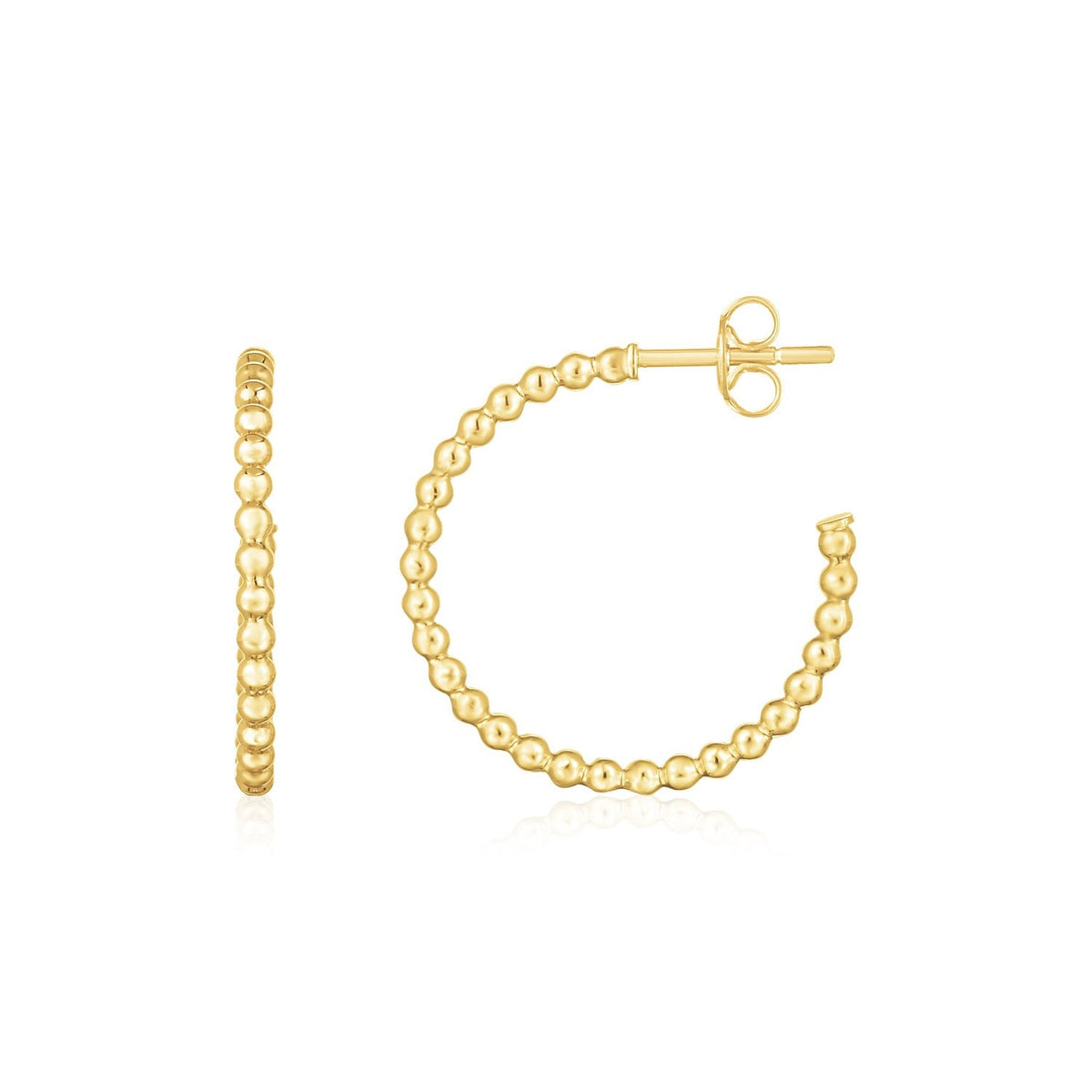Pendientes de aro con cuentas de oro amarillo de 14 quilates