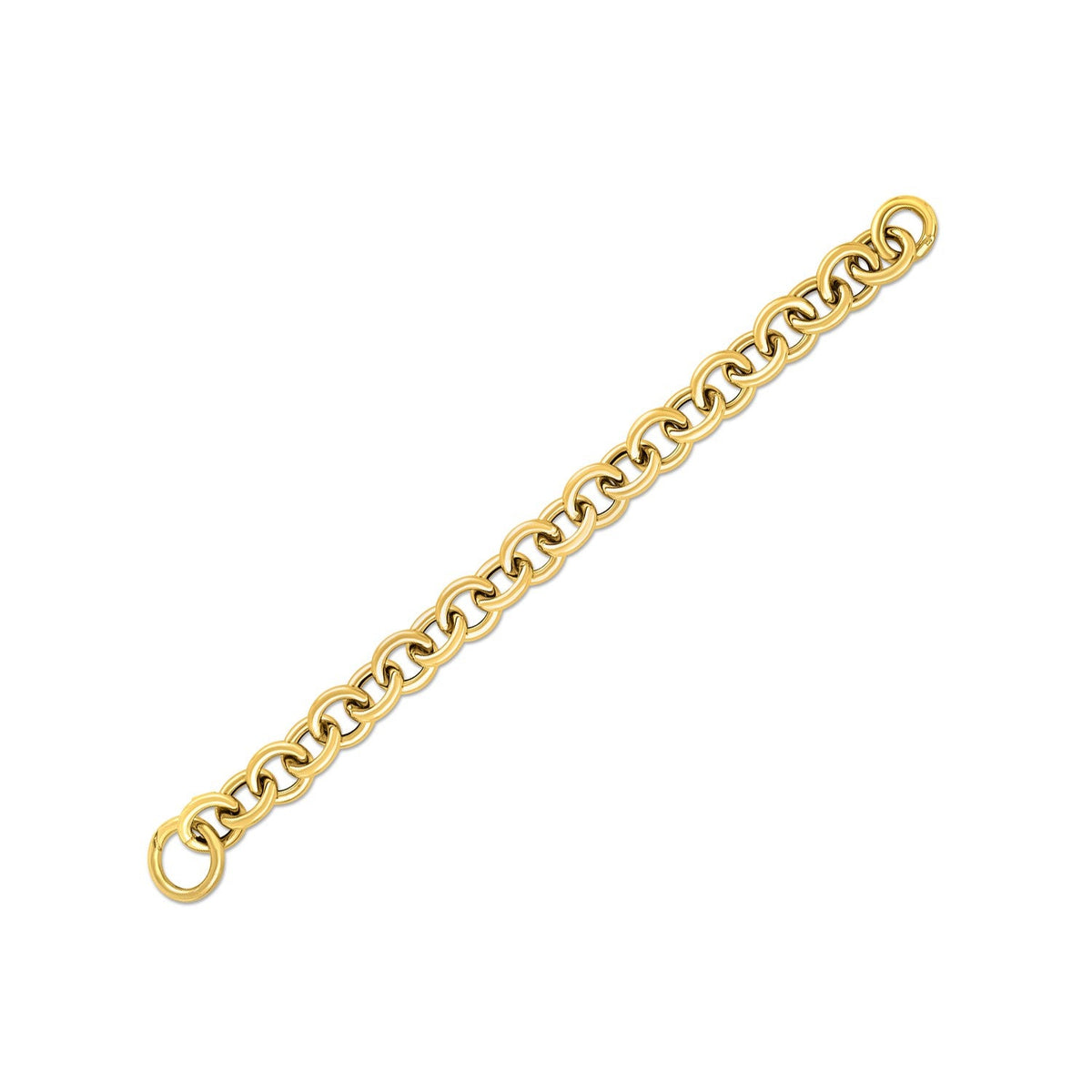 Pulsera de eslabones redondos de oro amarillo de 14k (11.60 mm)
