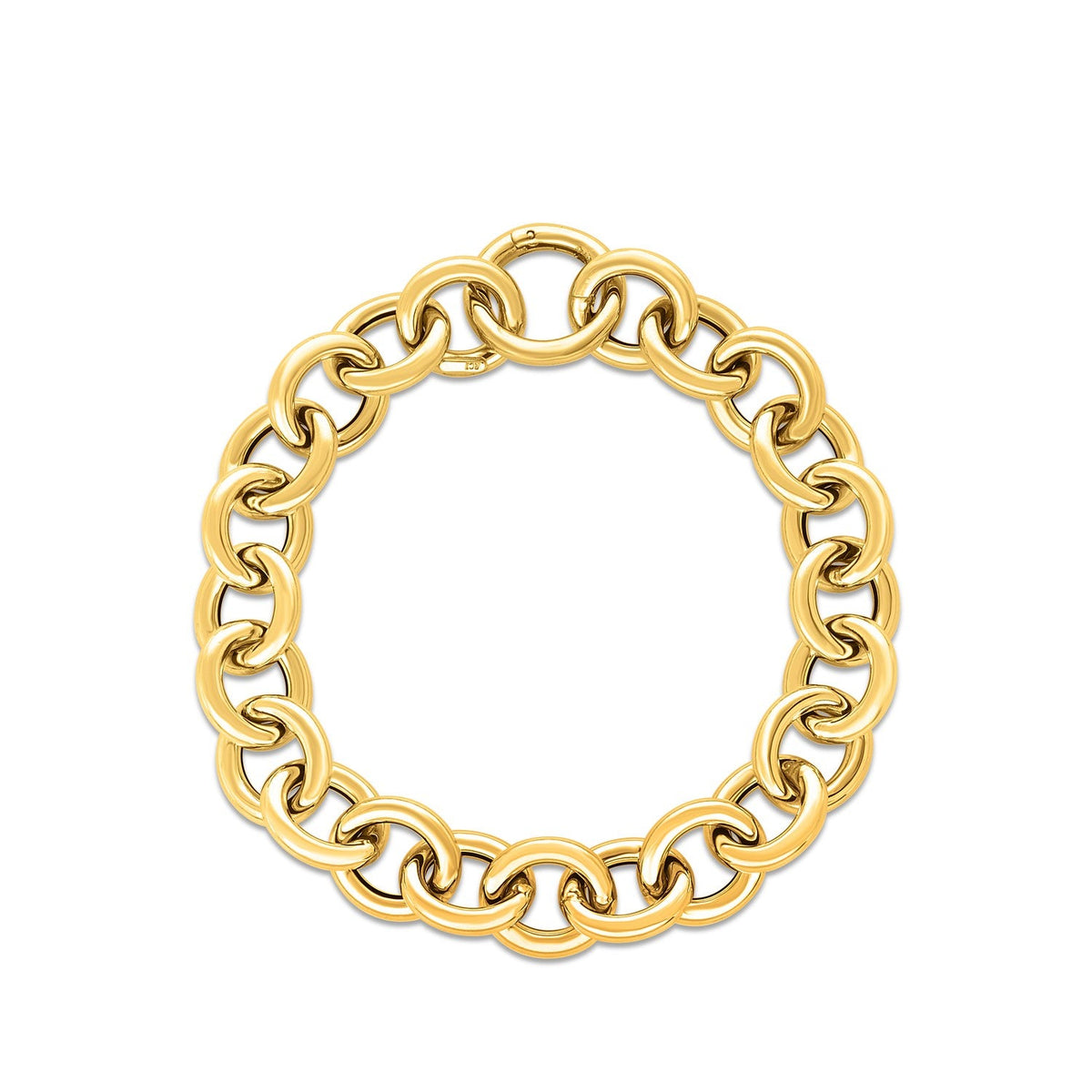 Pulsera de eslabones redondos de oro amarillo de 14k (11.60 mm)