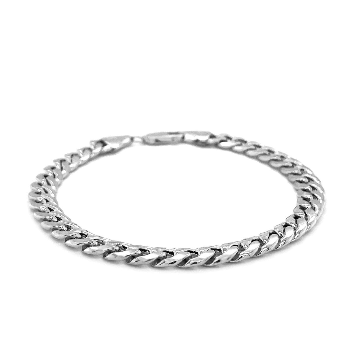 Pulsera Miami Cuban semirrígida de oro blanco de 14k y 6,7mm