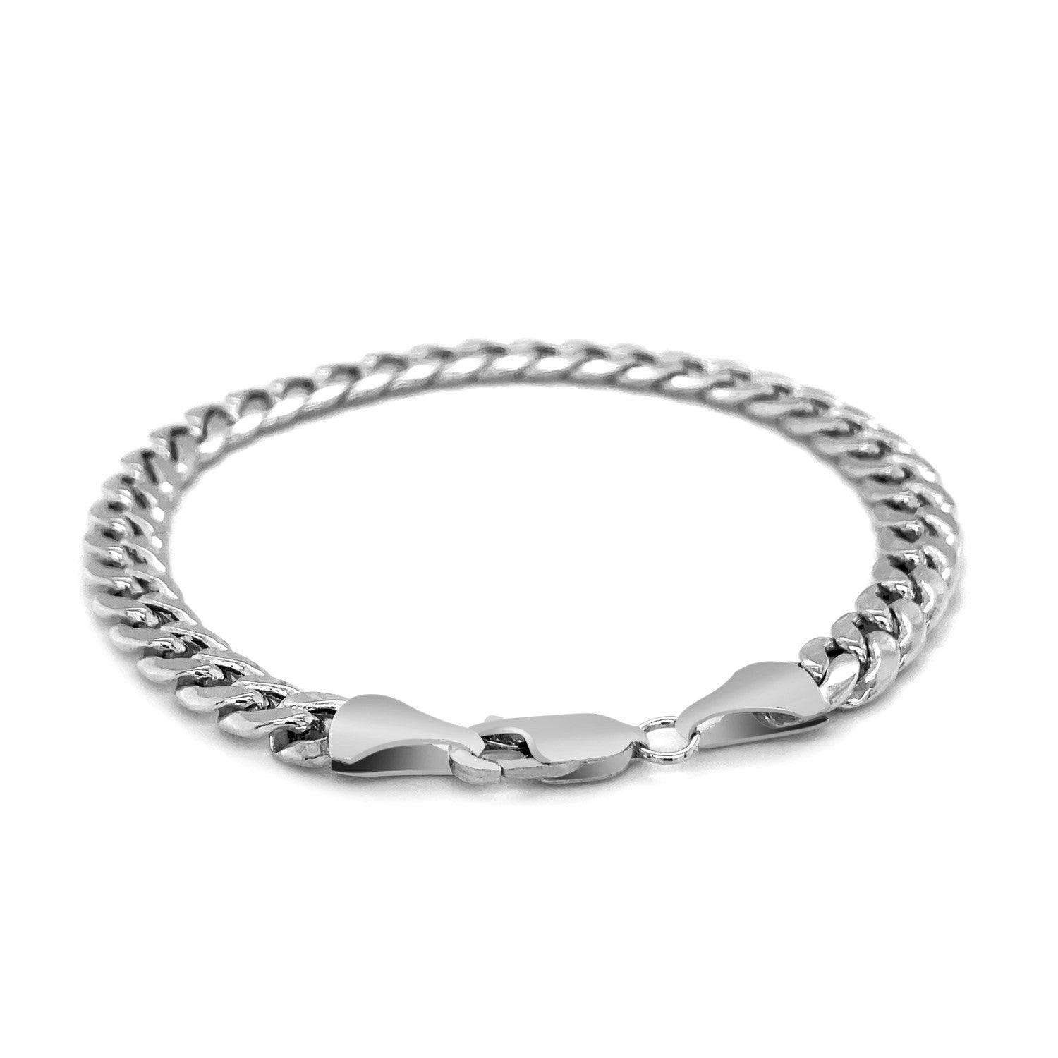 Pulsera Miami Cuban semirrígida de oro blanco de 14k y 6,7mm