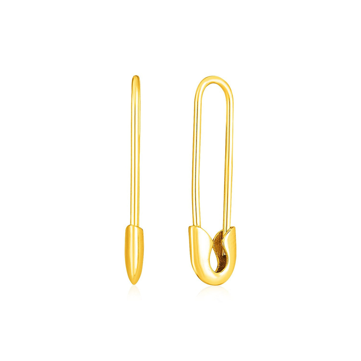 Pendientes de imperdible de oro amarillo de 14k