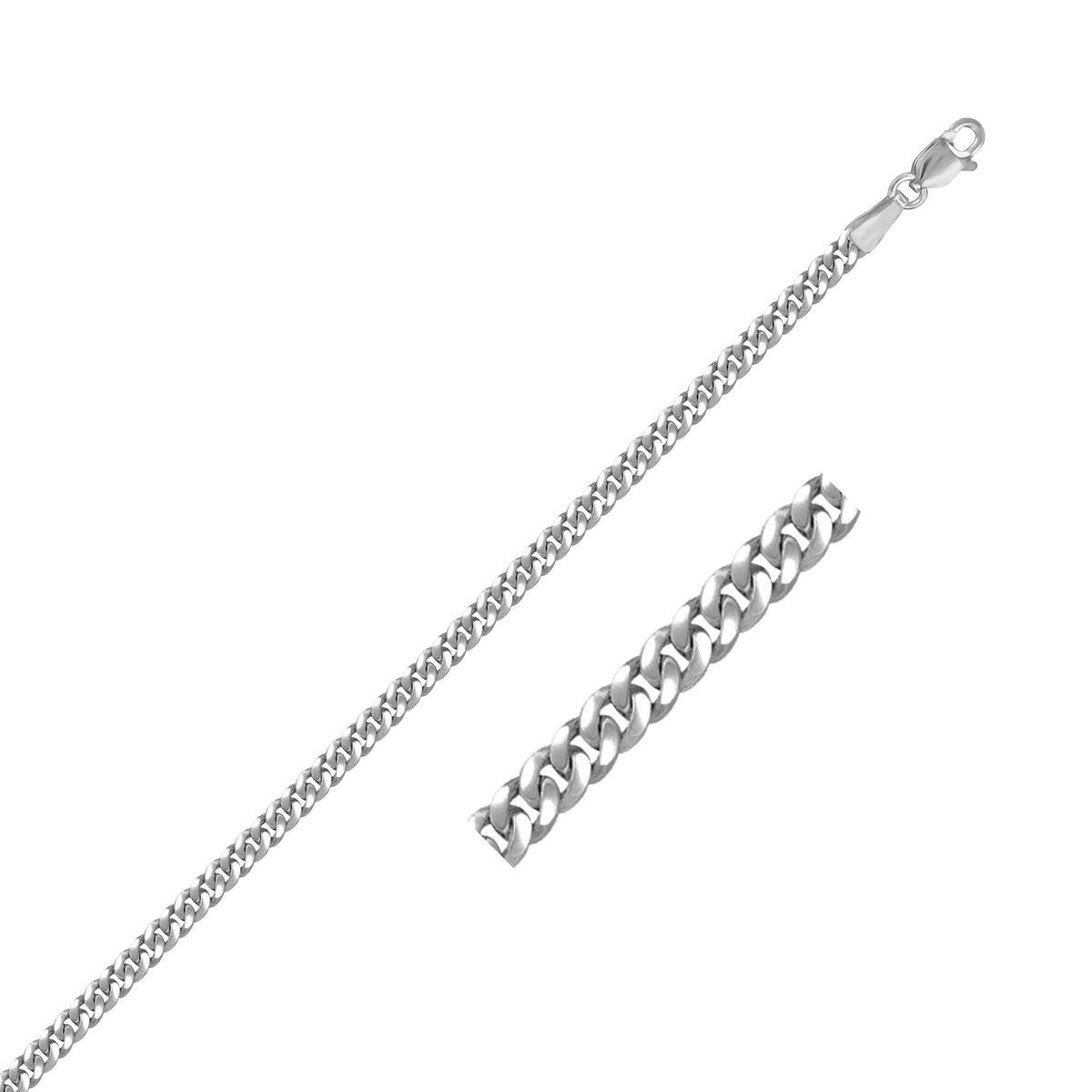 Cadena Gourmette de Oro Blanco de 14K (2.80 mm)