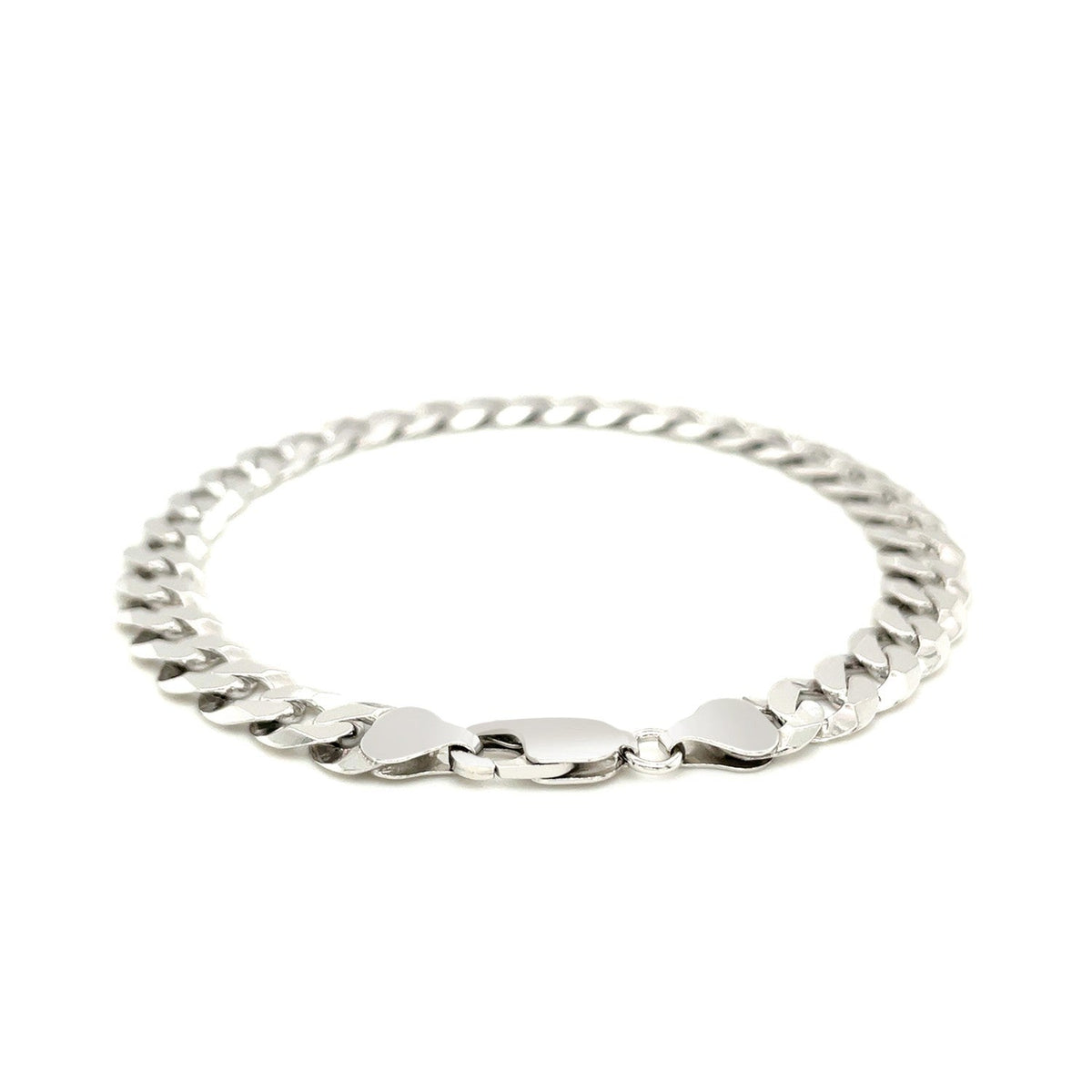 Pulsera estilo barbada de plata de ley rodiada de 7,9 mm