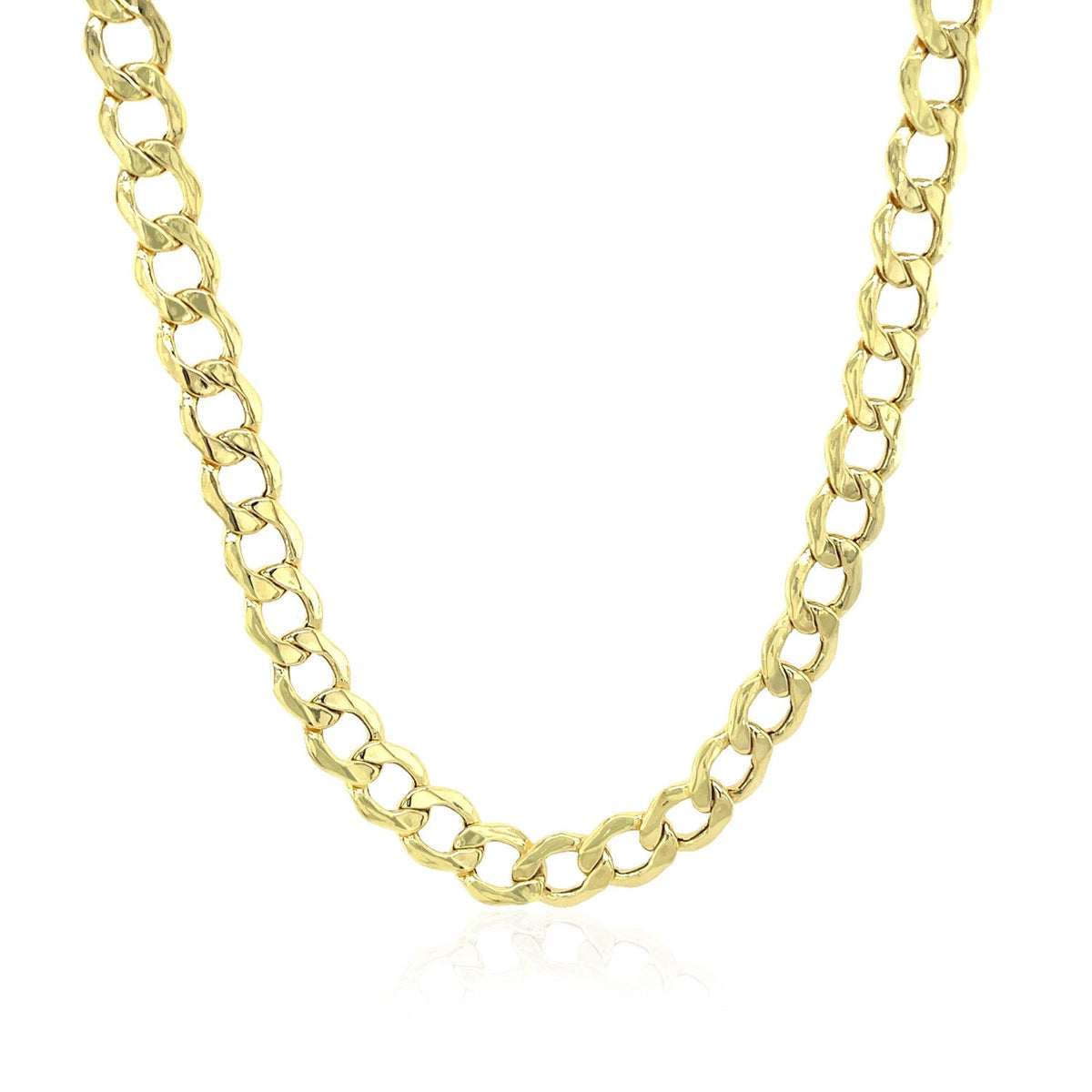 Cadena cubana de oro amarillo de 10k y 5.3 mm