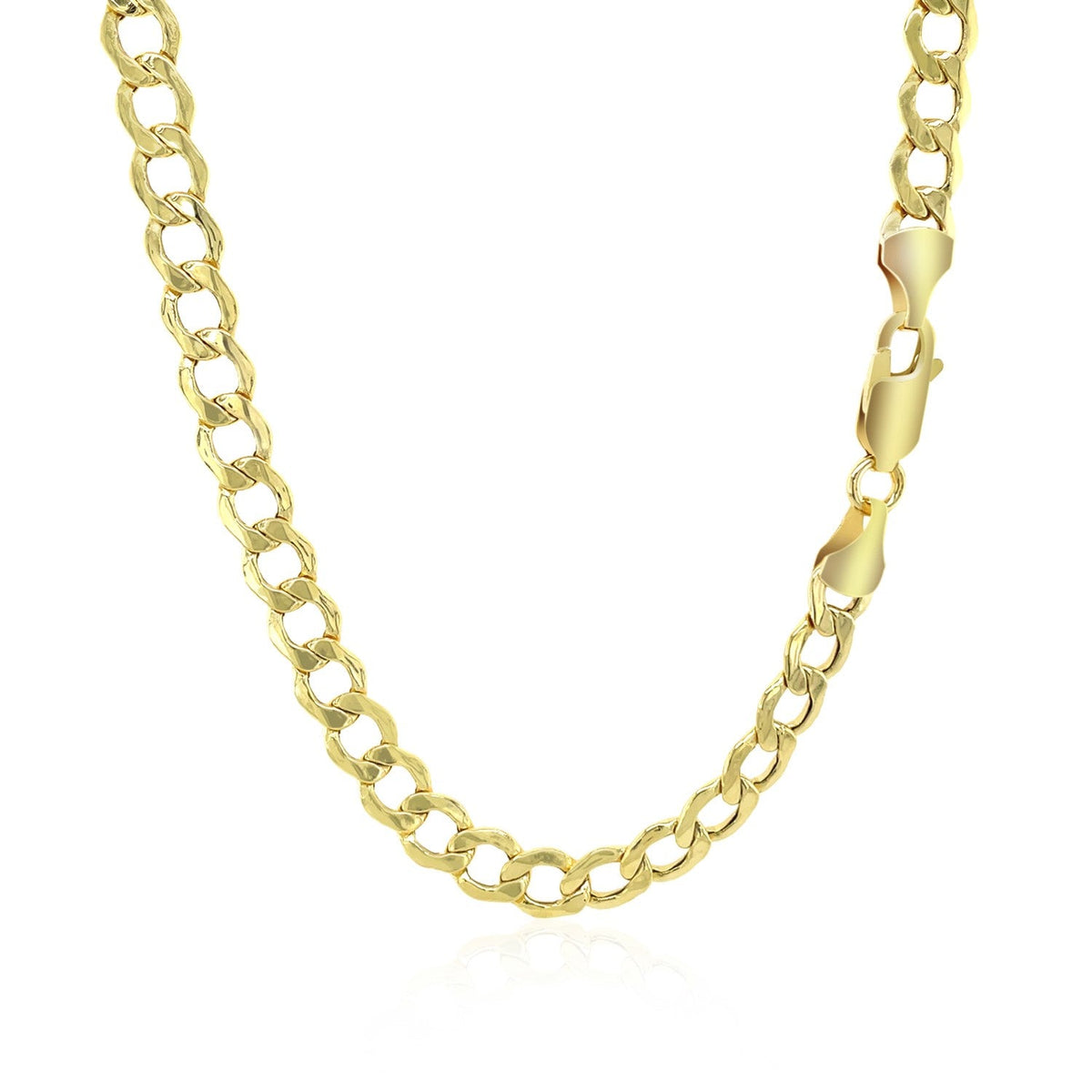 Cadena cubana de oro amarillo de 10k y 5.3 mm