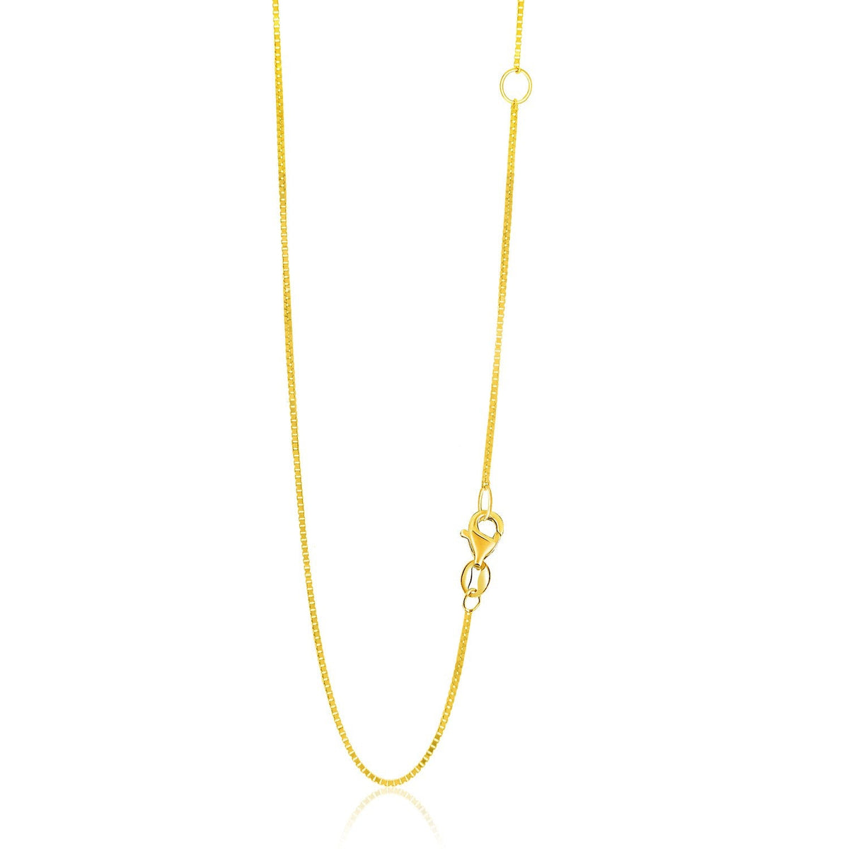 Cadena de oro amarillo de 14k, ajustable, tipo caja, de 0.8 mm