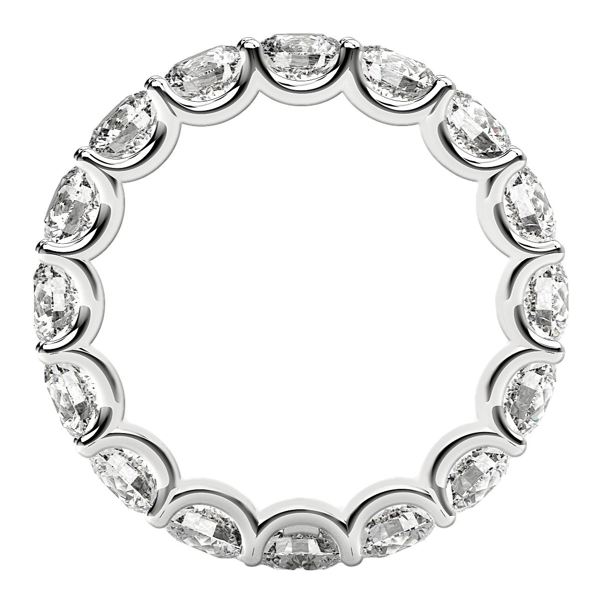 Anillo de eternidad de diamantes redondos cultivados en laboratorio de oro blanco de 14k (4 ct de peso total FG/VS2)
