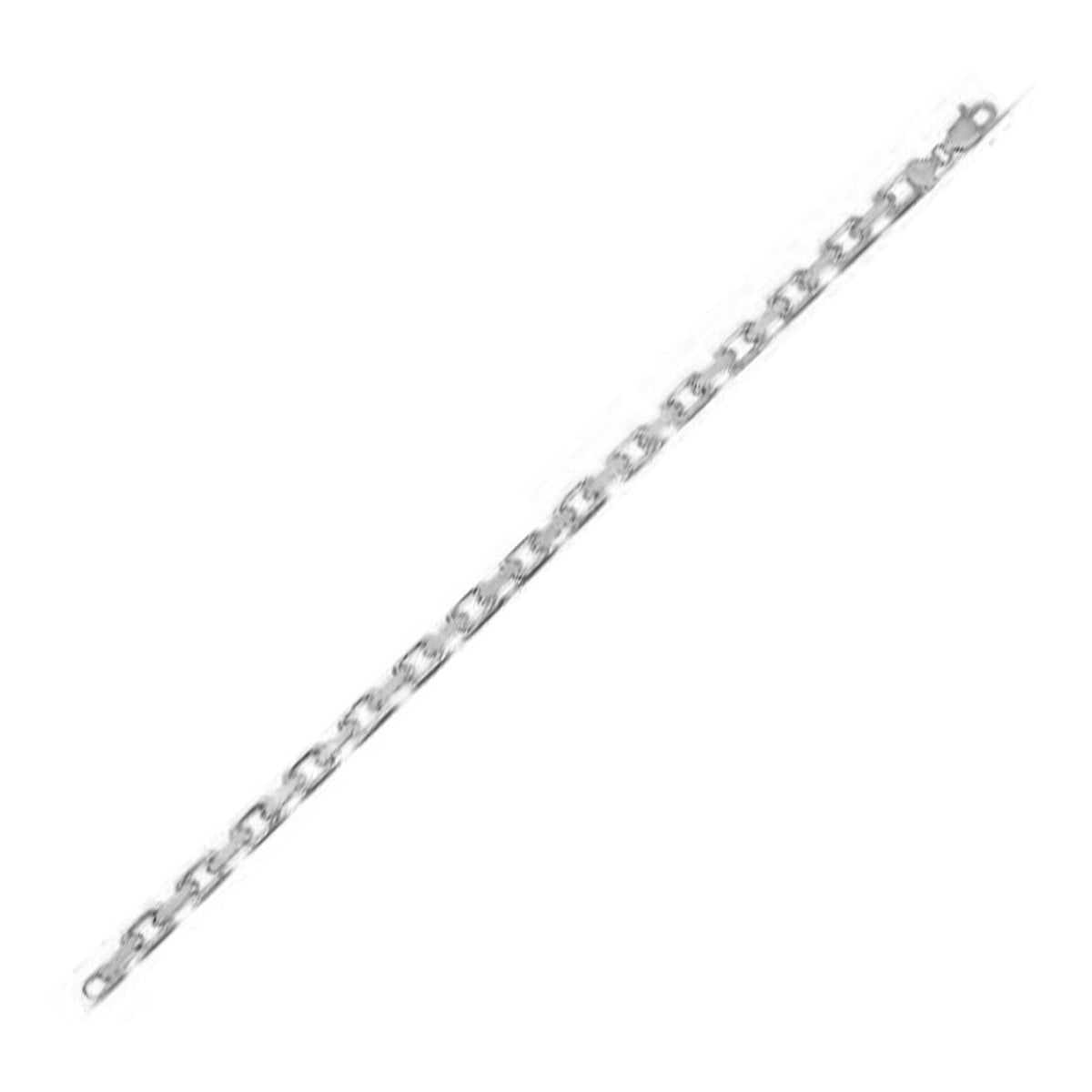 Cadena de oro blanco de 14k con eslabones franceses tipo cable (4.80 mm)