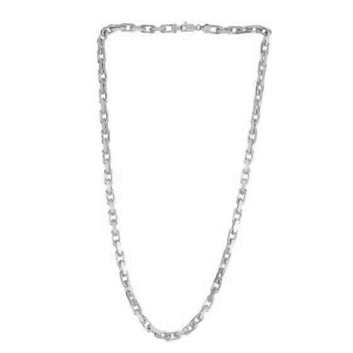 Cadena de oro blanco de 14k con eslabones franceses tipo cable (4.80 mm)