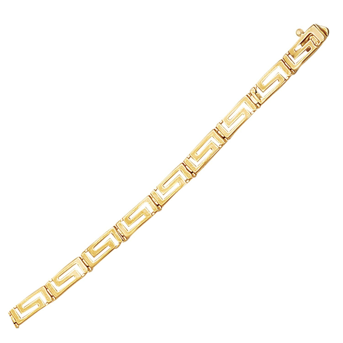 Pulsera de diseño griego en oro amarillo de 14k