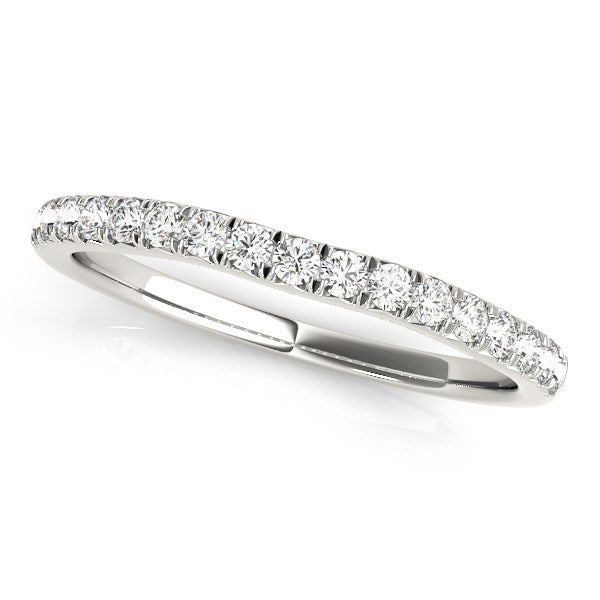 Anillo de boda de oro blanco de 14k con diamantes estilo curvo (1/3 cttw)