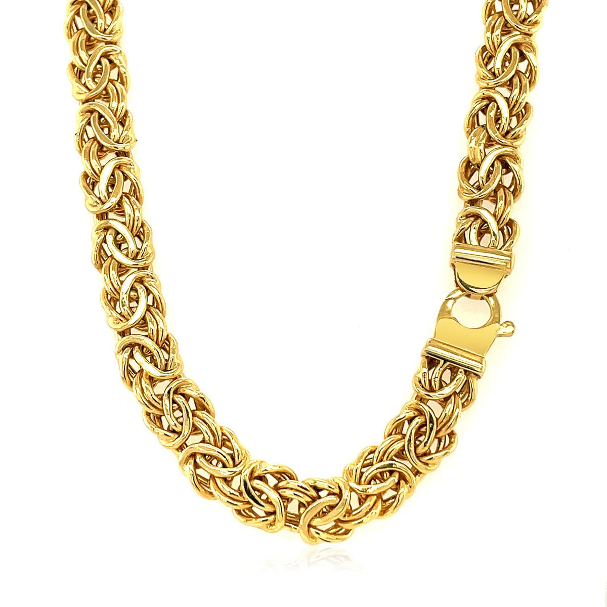 Gargantilla de cadena de oro amarillo de 14k con motivo bizantino