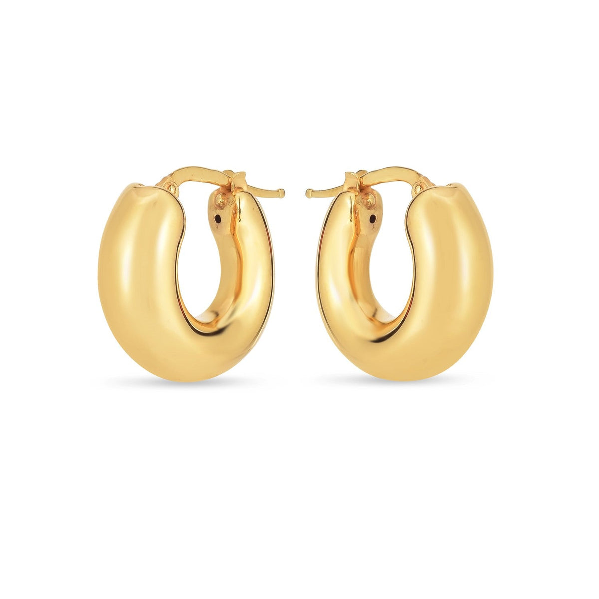 Aretes pequeños de oro amarillo de 14k