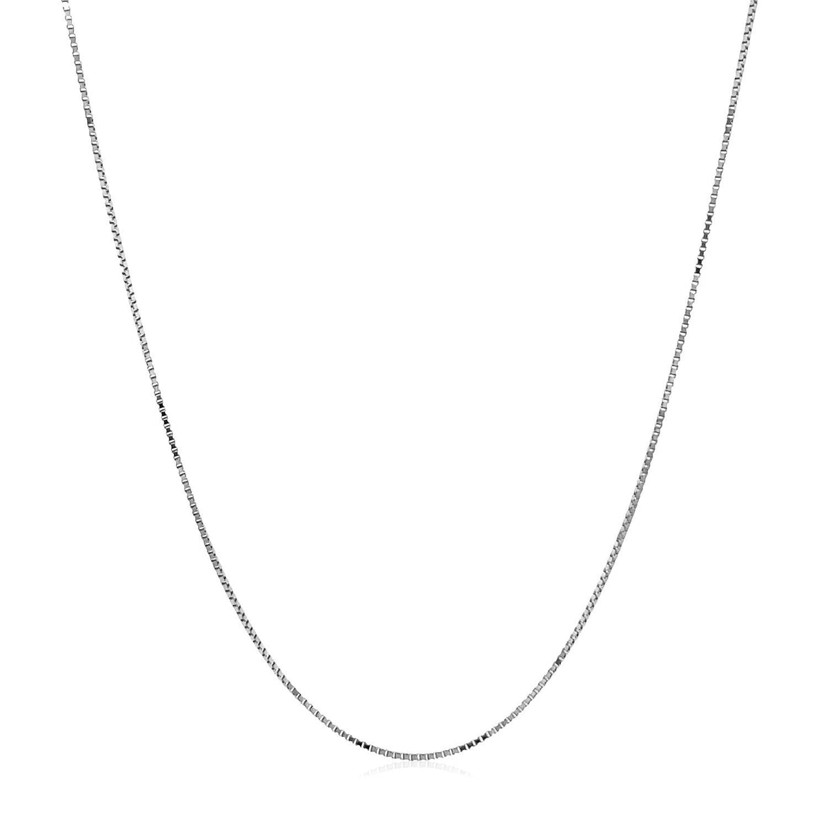 Cadena de caja doblemente extensible de oro blanco de 14k (0,6 mm)