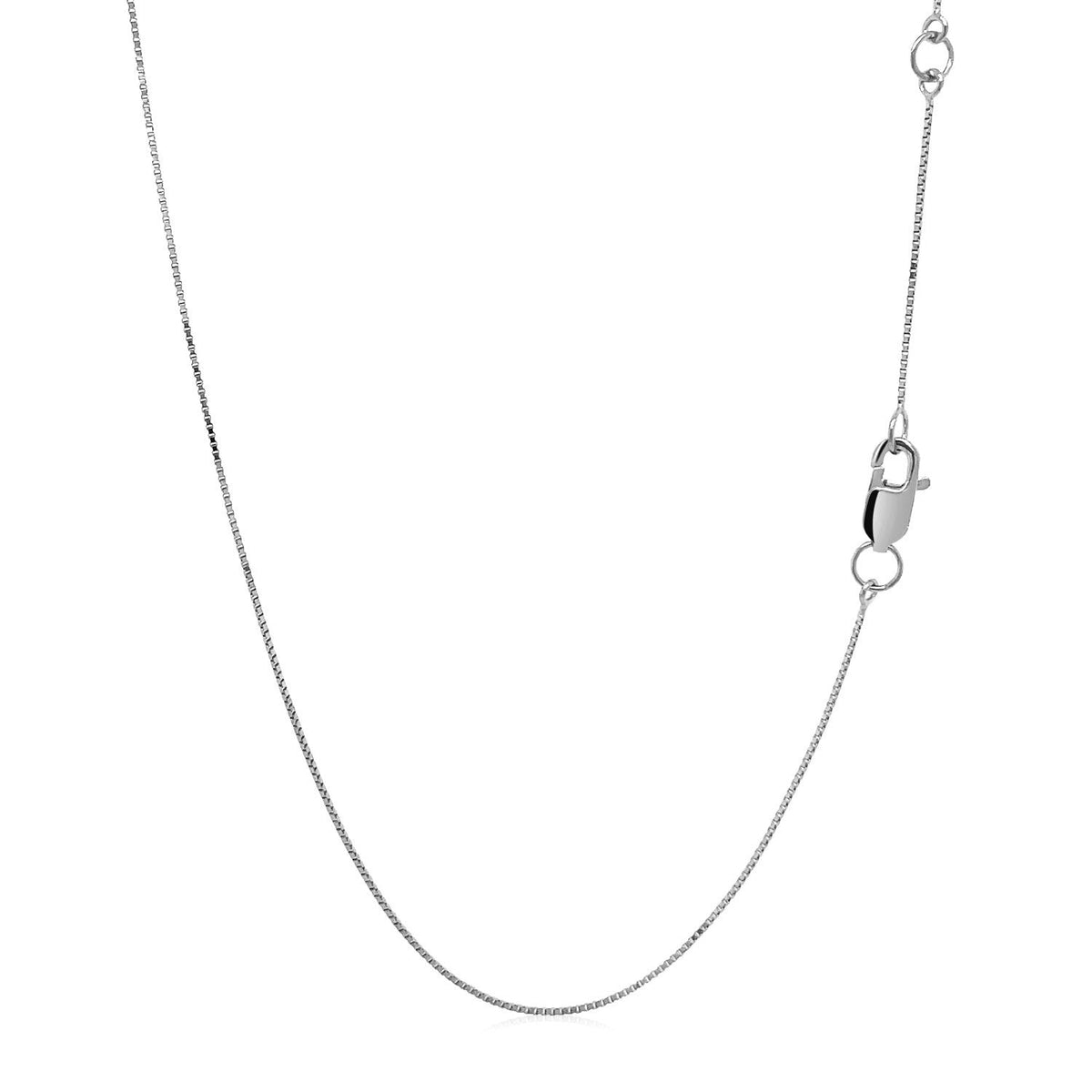 Cadena de caja doblemente extensible de oro blanco de 14k (0,6 mm)