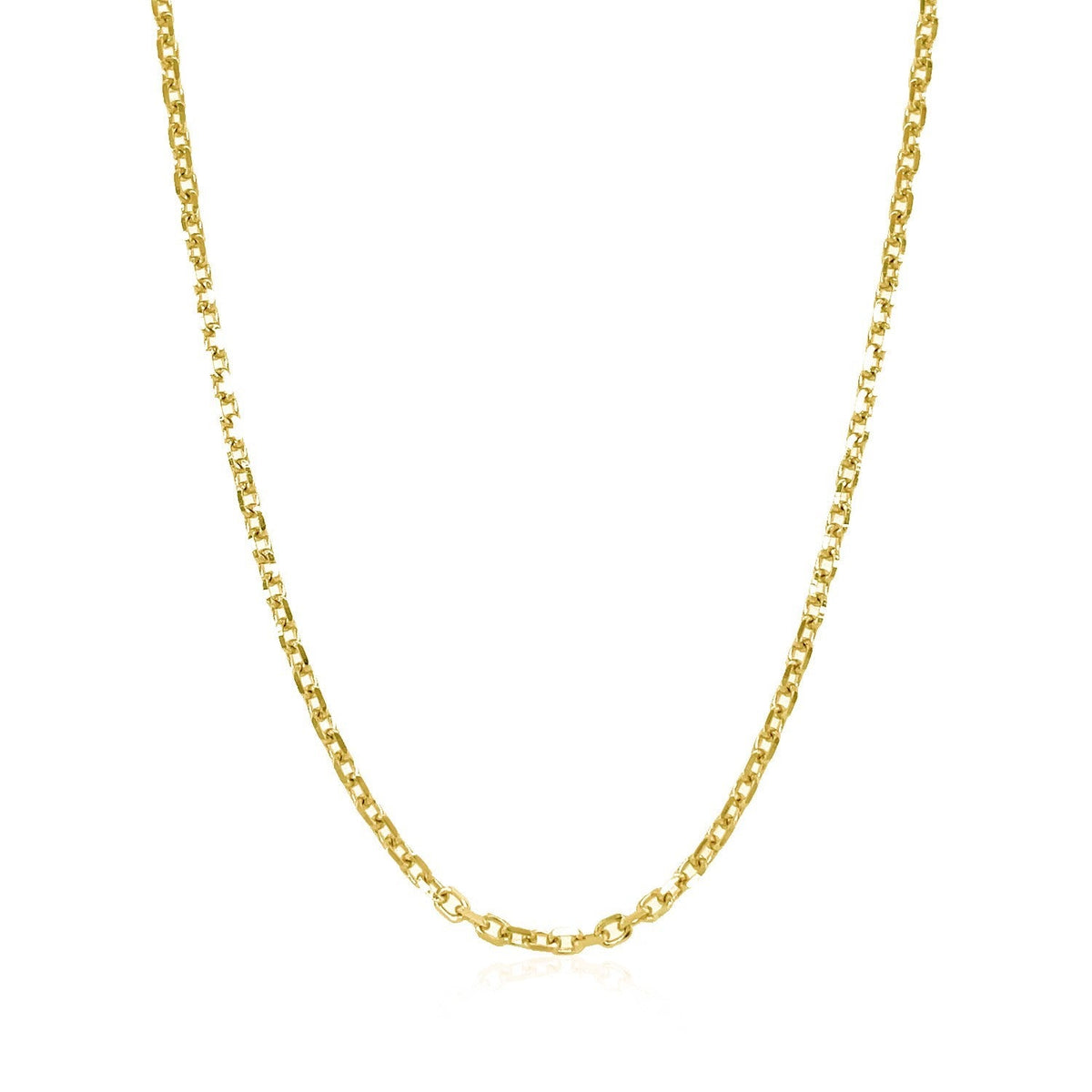 Cadena de eslabones tipo cable de corte diamante en oro amarillo de 18k (1.90 mm)
