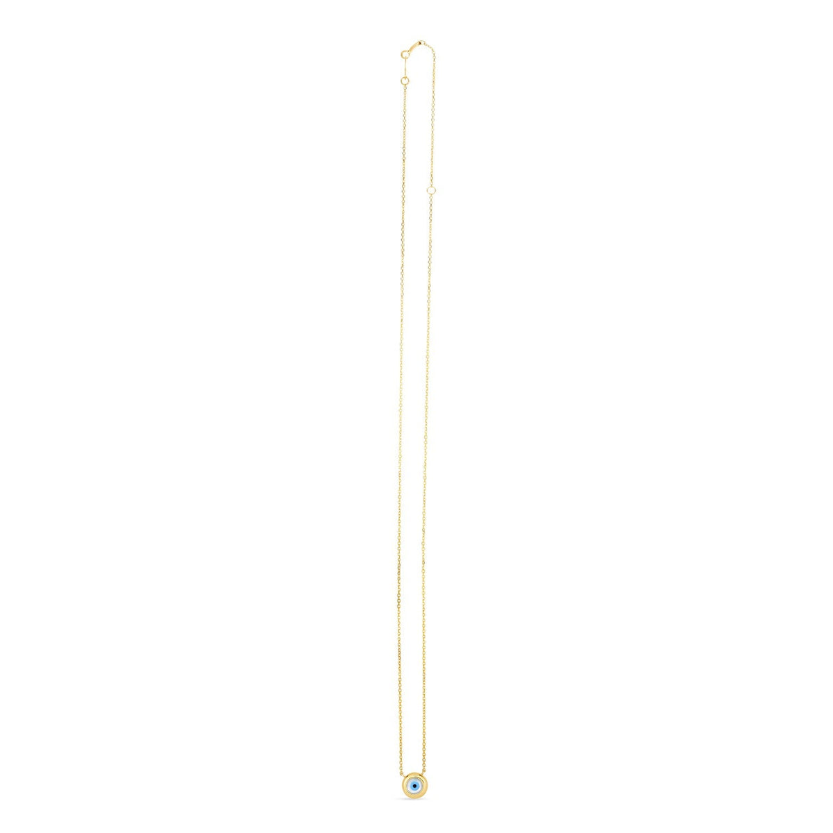 Gargantilla de ojo turco de nácar de oro amarillo de 14k