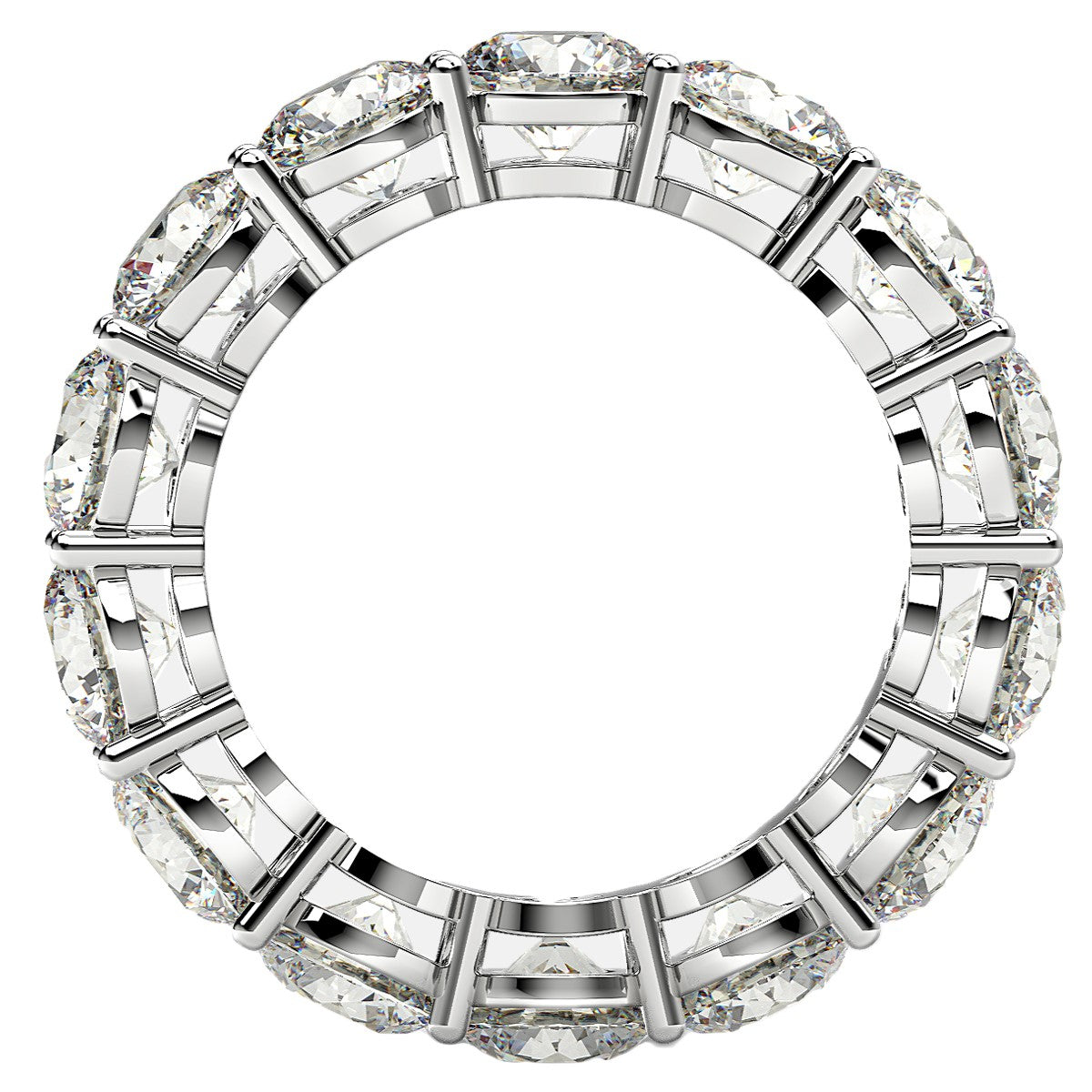 Anillo de eternidad de diamantes redondos cultivados en laboratorio de oro blanco de 14k (6 quilates peso total FG/VS2)