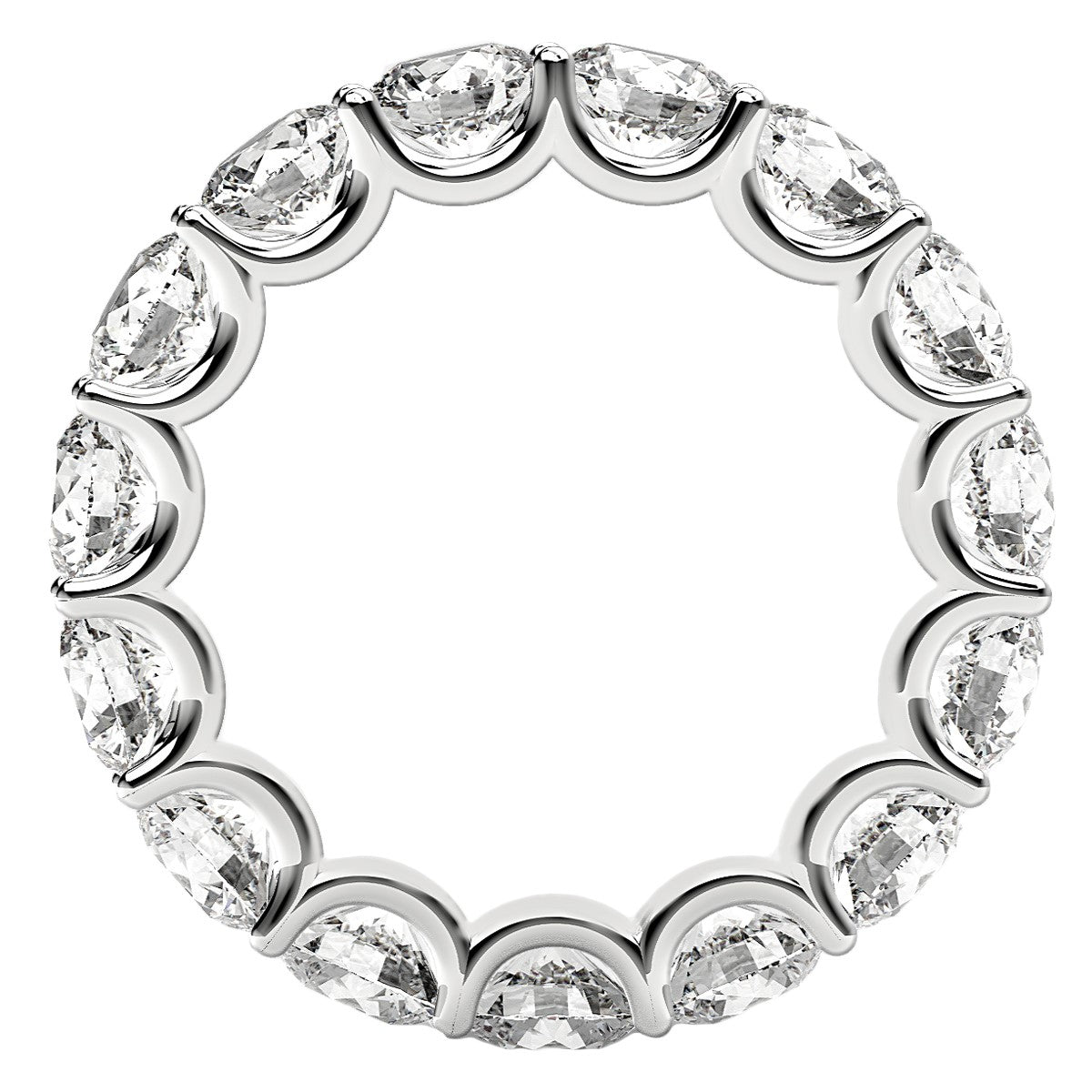 Anillo de eternidad de diamantes cultivados en laboratorio de talla redonda en oro blanco de 14k (5 quilates FG/VS2)