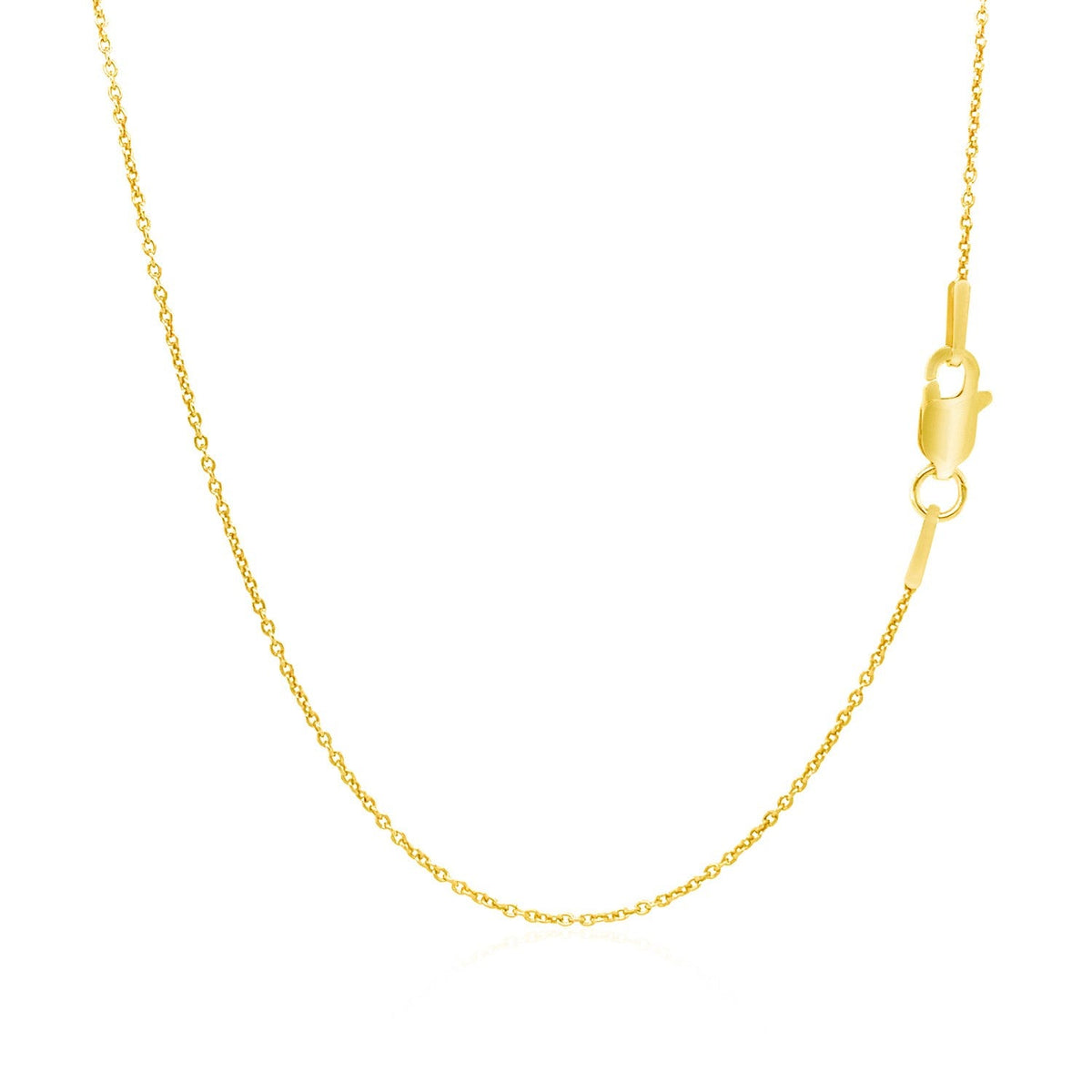 Cadena de eslabones redondos tipo cable de oro amarillo de 14k de 1.1mm