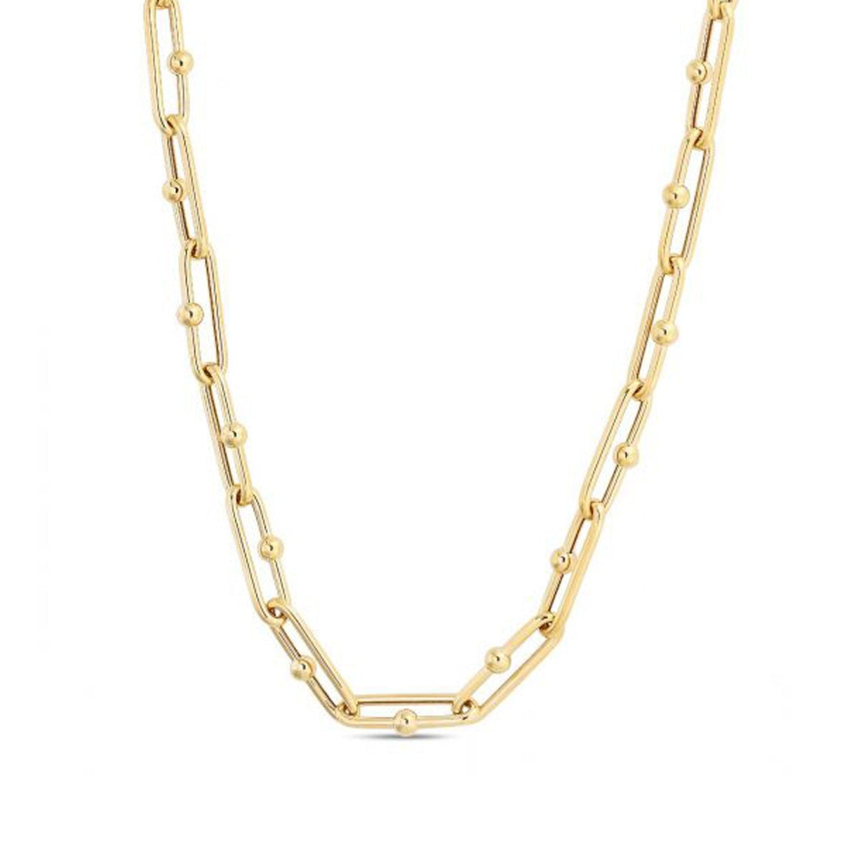 Collar de eslabones ovalados Jax de oro amarillo de 14k con alto pulido