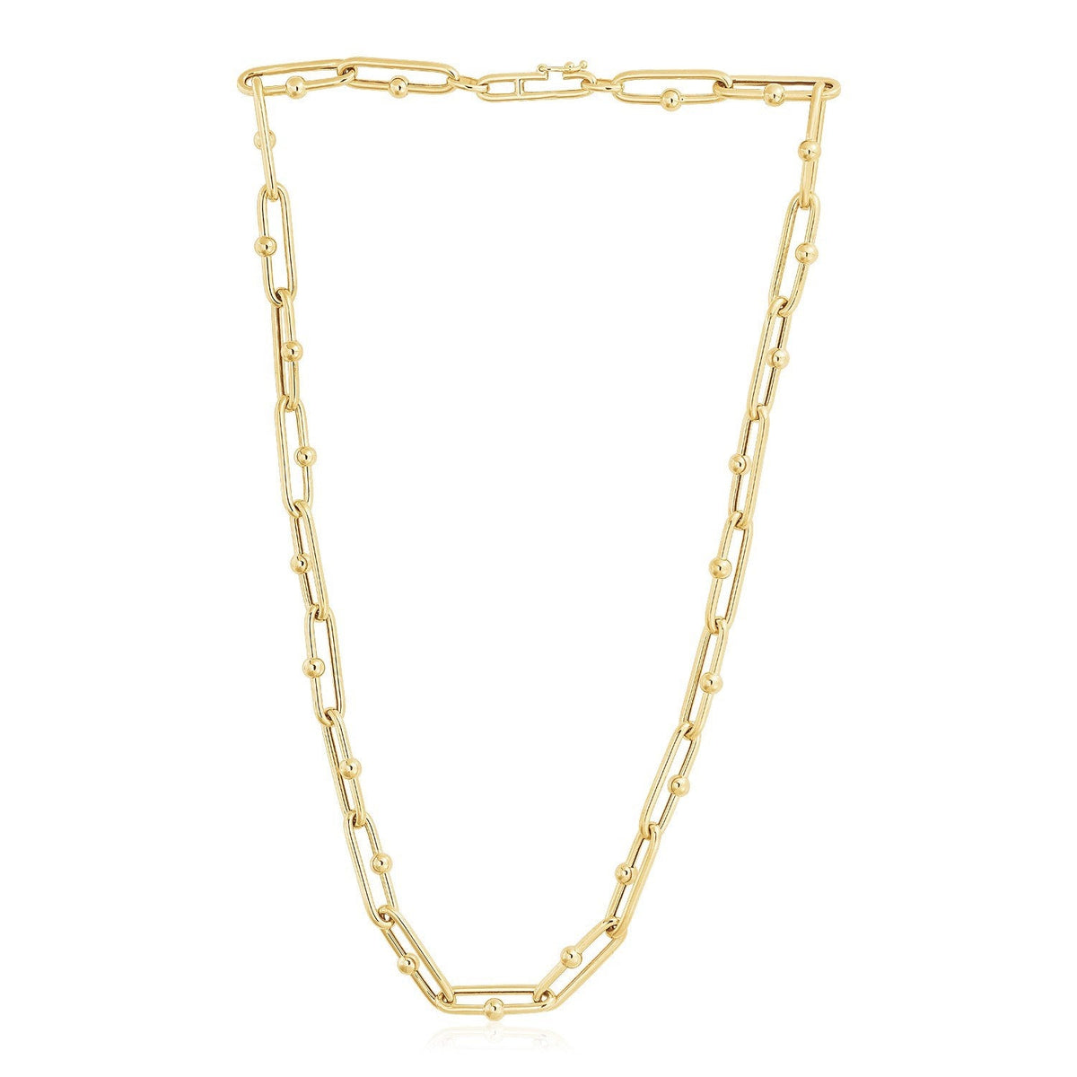 Collar de eslabones ovalados Jax de oro amarillo de 14k con alto pulido