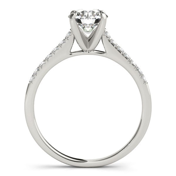 Anillo de compromiso de oro blanco de 14 quilates con diamantes engastados en hilera única (1 1/8 cttw)