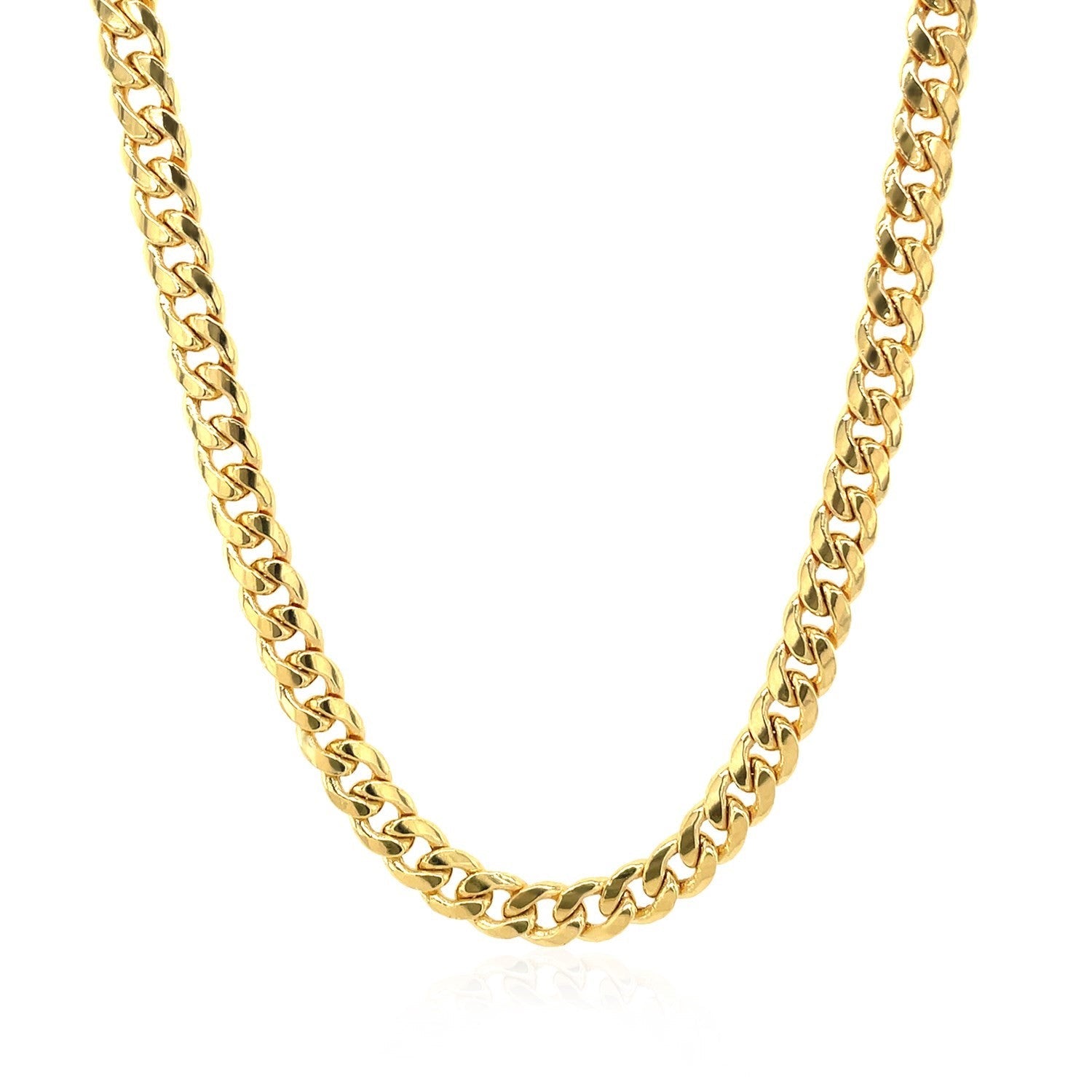 Cadena semirrígida cubana Miami de oro amarillo de 10k (4.50 mm)