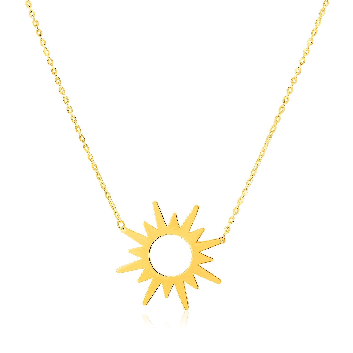 Collar de sol de oro amarillo de 14 quilates