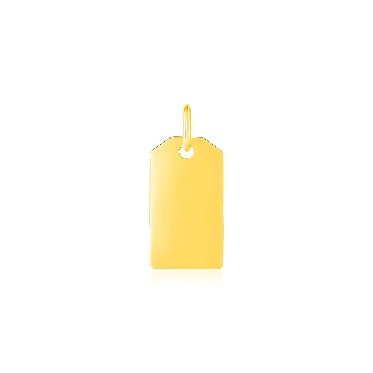 Colgante de etiqueta de oro amarillo de 14 quilates