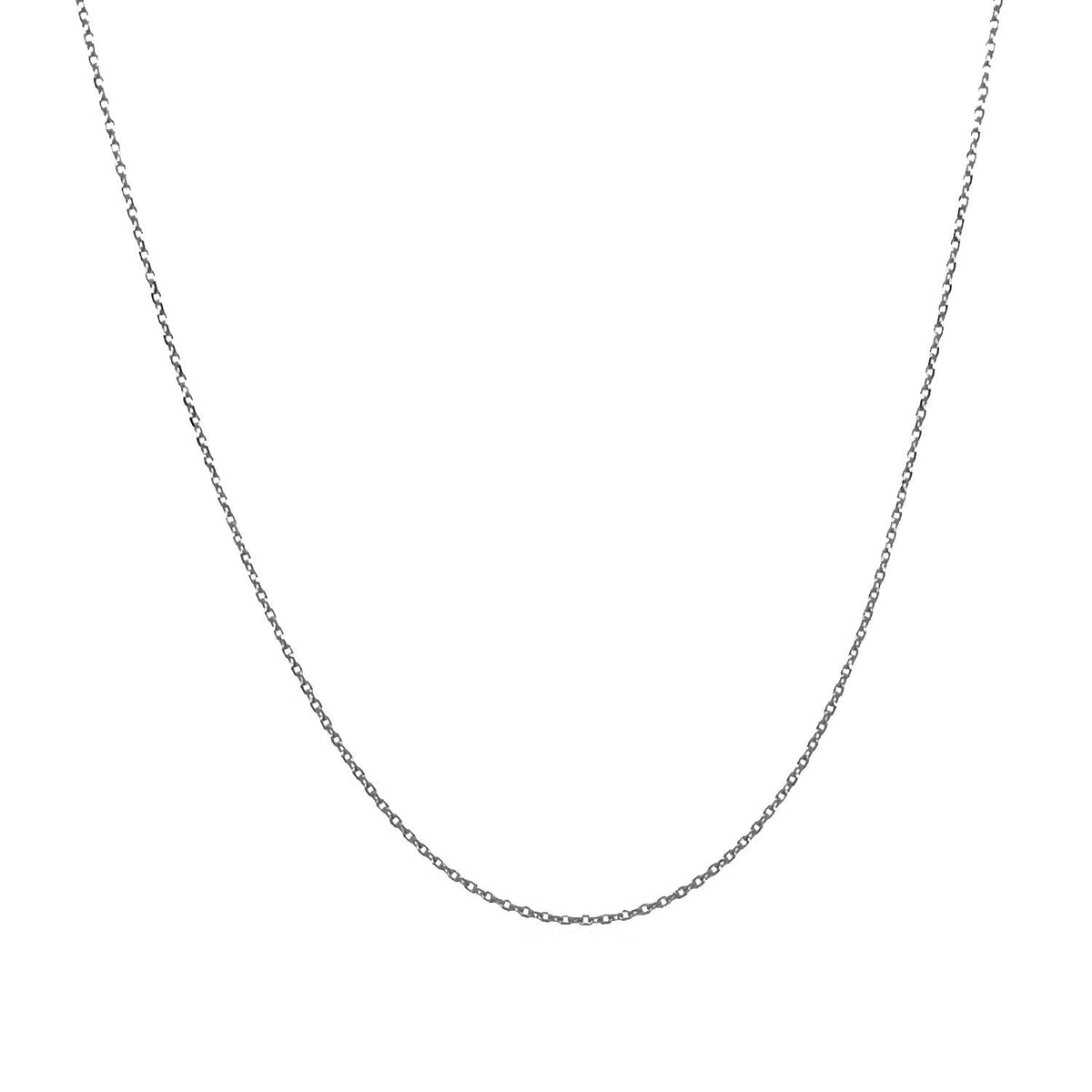 Cadena de eslabones de cable de corte de diamante de oro blanco de 14k de 0,7 mm