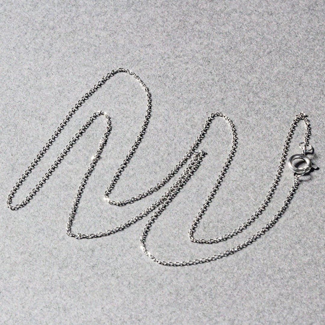 14k White Gold Diamond Cut Cable Link Chain 0.7mm