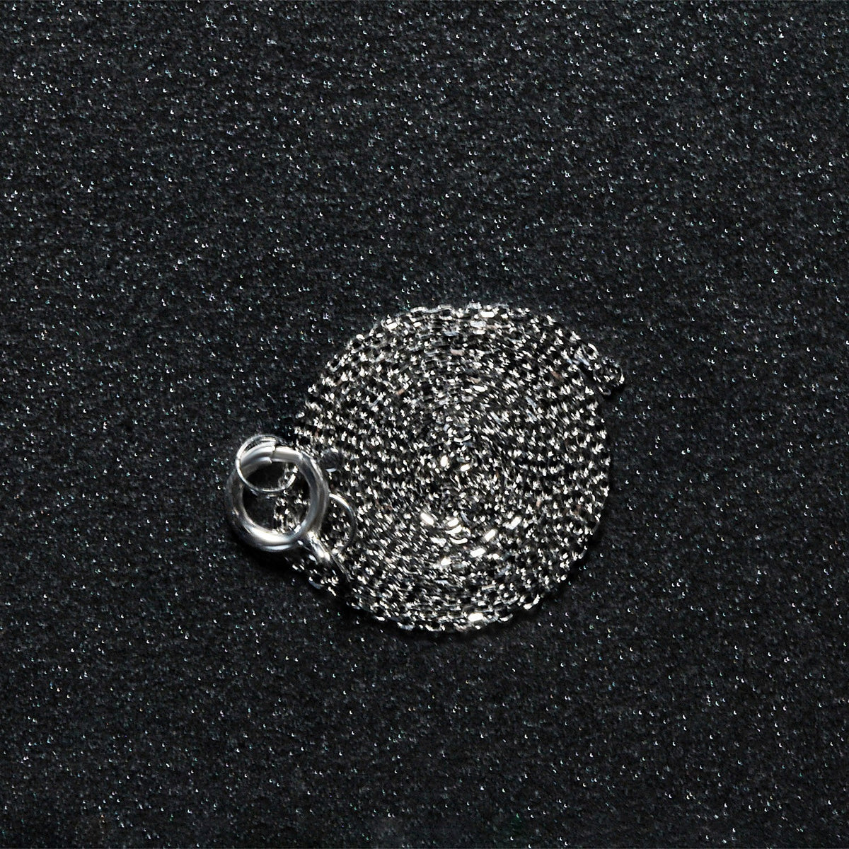 Cadena de eslabones de cable de corte de diamante de oro blanco de 14k de 0,7 mm