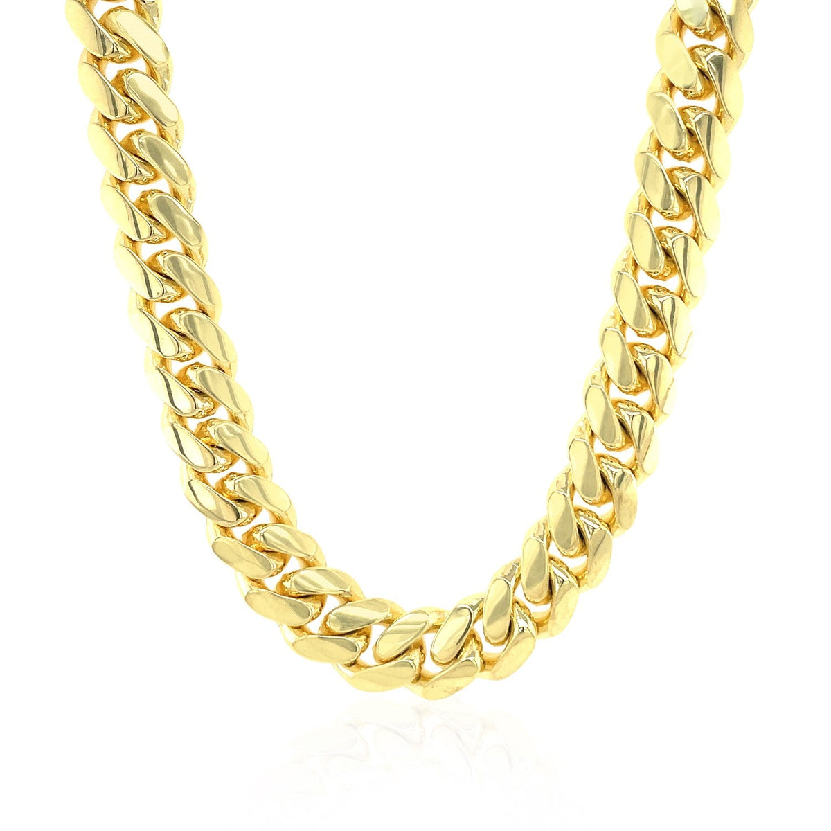 Cadena clásica cubana maciza de oro amarillo de 14k y 9,25mm