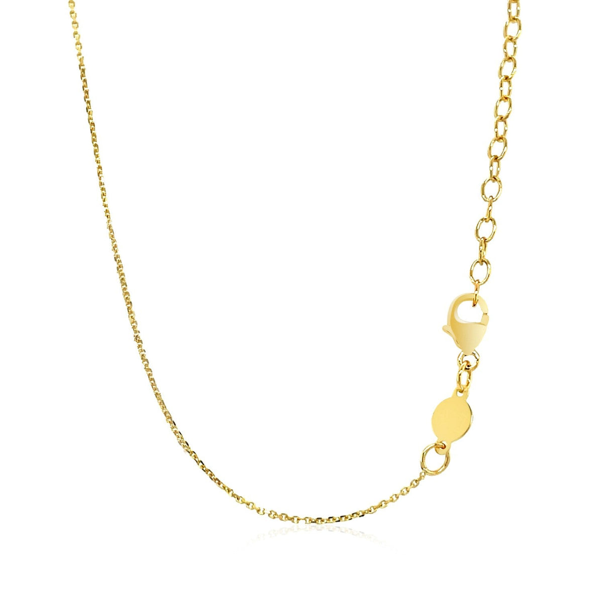 Collar de oro amarillo de 14k con colgante de barra curva pulida