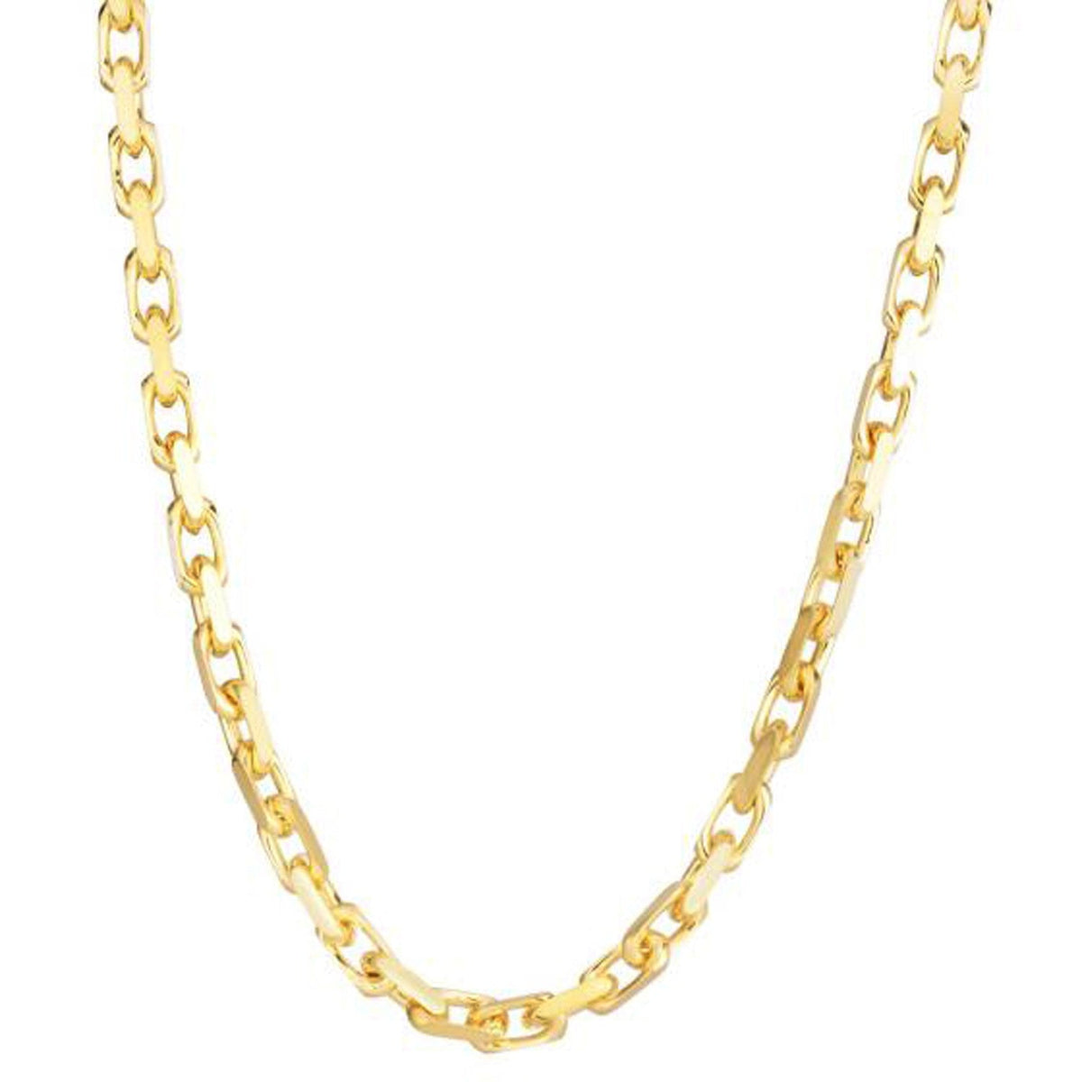 Cadena de eslabones de cable francesa de oro amarillo de 14k (4.80 mm)