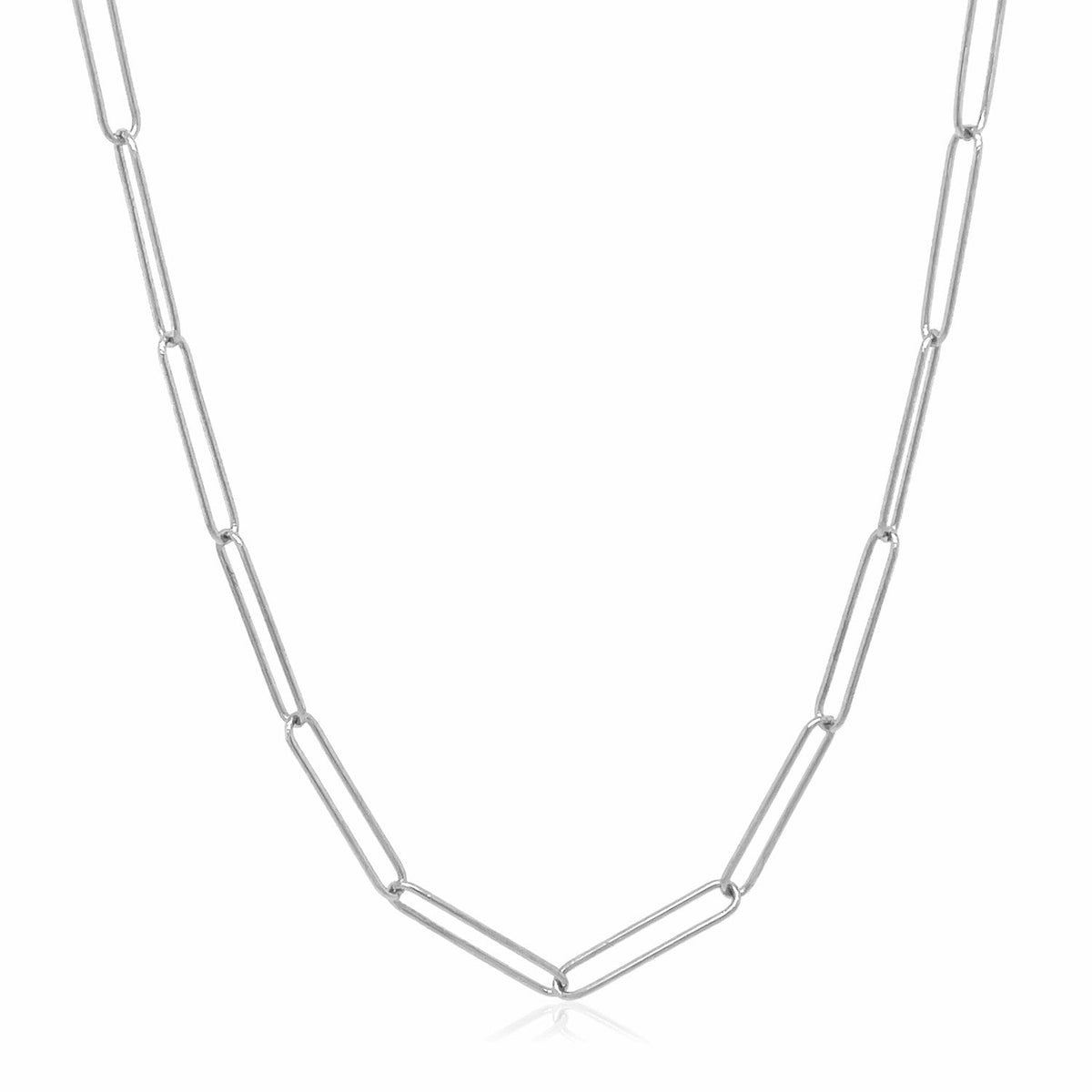 Cadena de eslabones de oro blanco de 14k (2,7 mm)