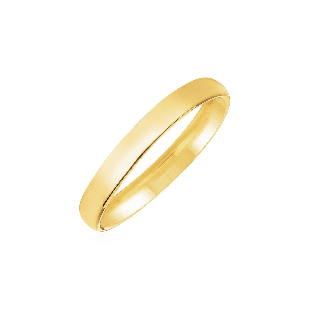 Alianza de boda de oro amarillo de 14k de 3mm con ajuste cómodo