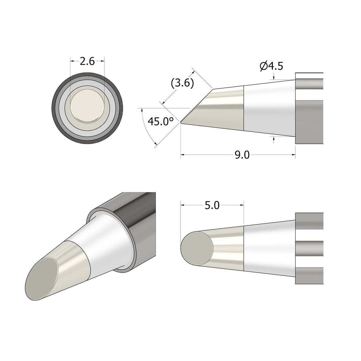 FixHub Soldering Iron Bevel 2.6 Tip