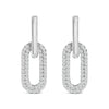 10K White Gold 1/2 Cttw Lab Grown Diamond Dangling Paperclip Drop Earrings
