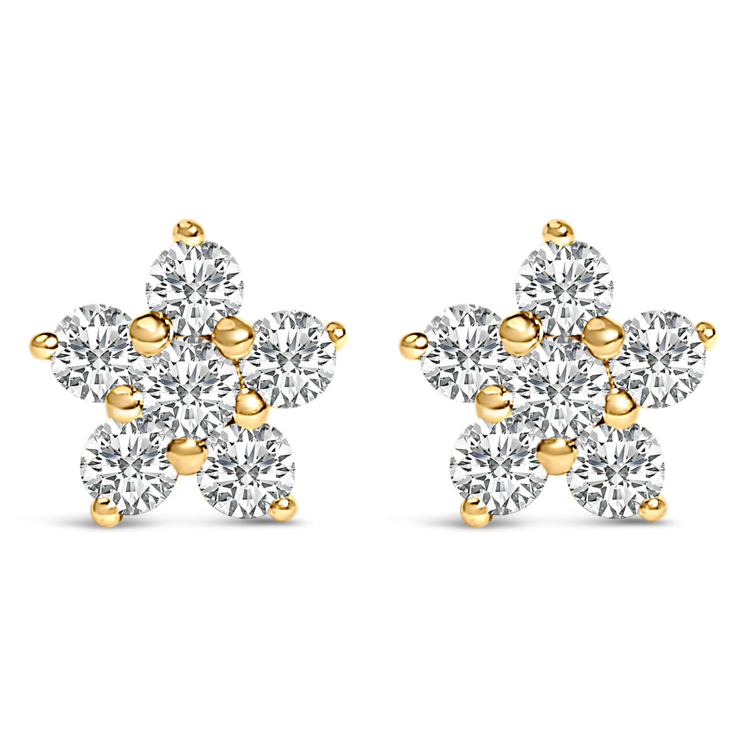 10K White Gold 1/2 Cttw Lab Grown Diamond Star Stud Earrings