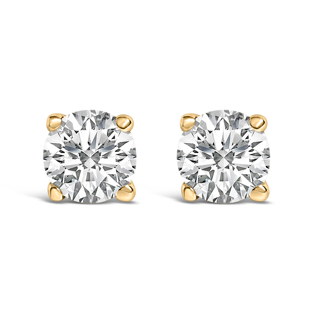 14K White Gold 1/2 Cttw Lab Grown Diamond Solitaire Stud Earrings
