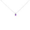 14K White Gold 5X5 MM Heart Shaped Purple Amethyst Solitaire Pendant Necklace