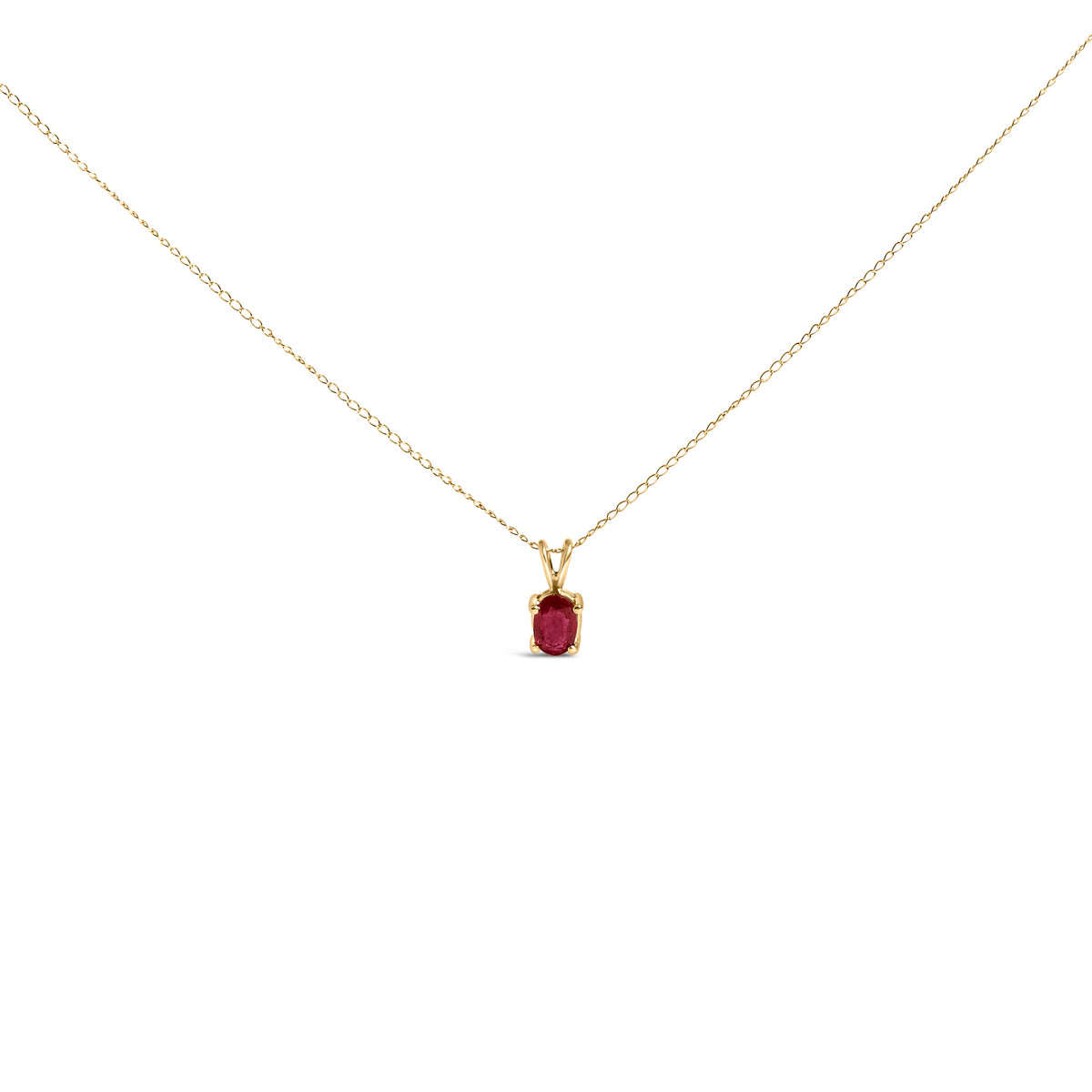 Collar con colgante solitario de amatista morada talla ovalada de 6x4 mm en oro blanco de 14 quilates