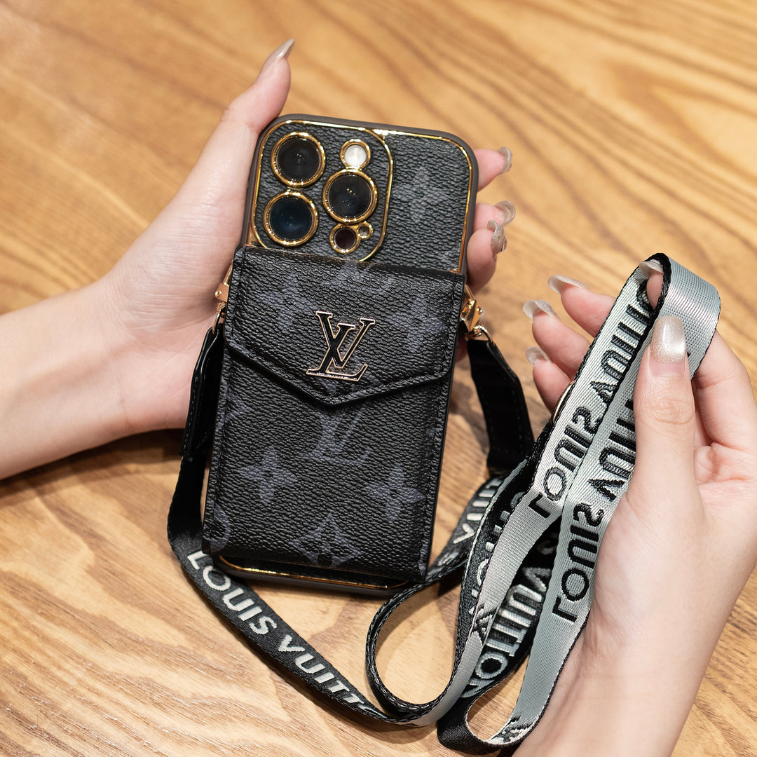 Estuche de teléfono con tarjetero de lujo clásico nuevo